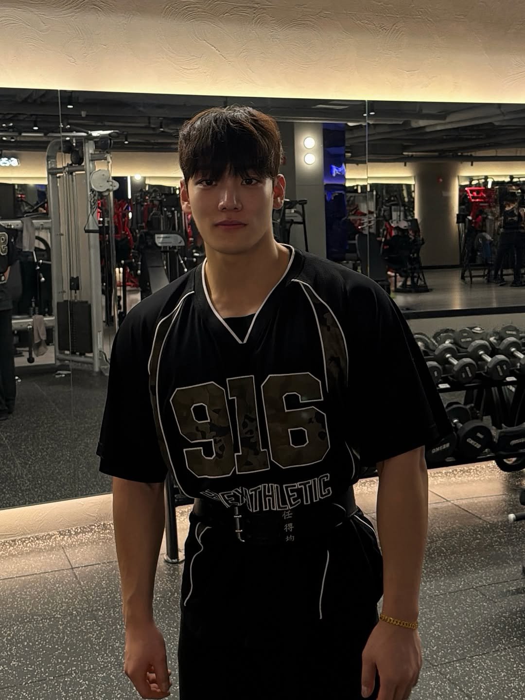 Photo shared by 임득균 on February 13, 2026 tagging @hdex__official. May be an image of one or more people, biceps, people bodybuilding, sweatpants and text.