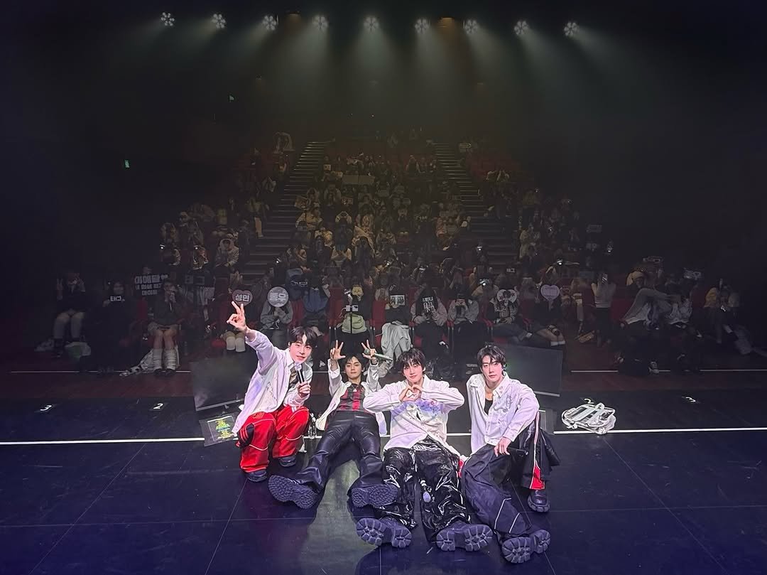 Photo shared by ONE PACT on March 29, 2026 tagging @yedam__lll, @belllrain, @xmnrome, and @tagtaexx. May be an image of dancing, costume, concert and text.