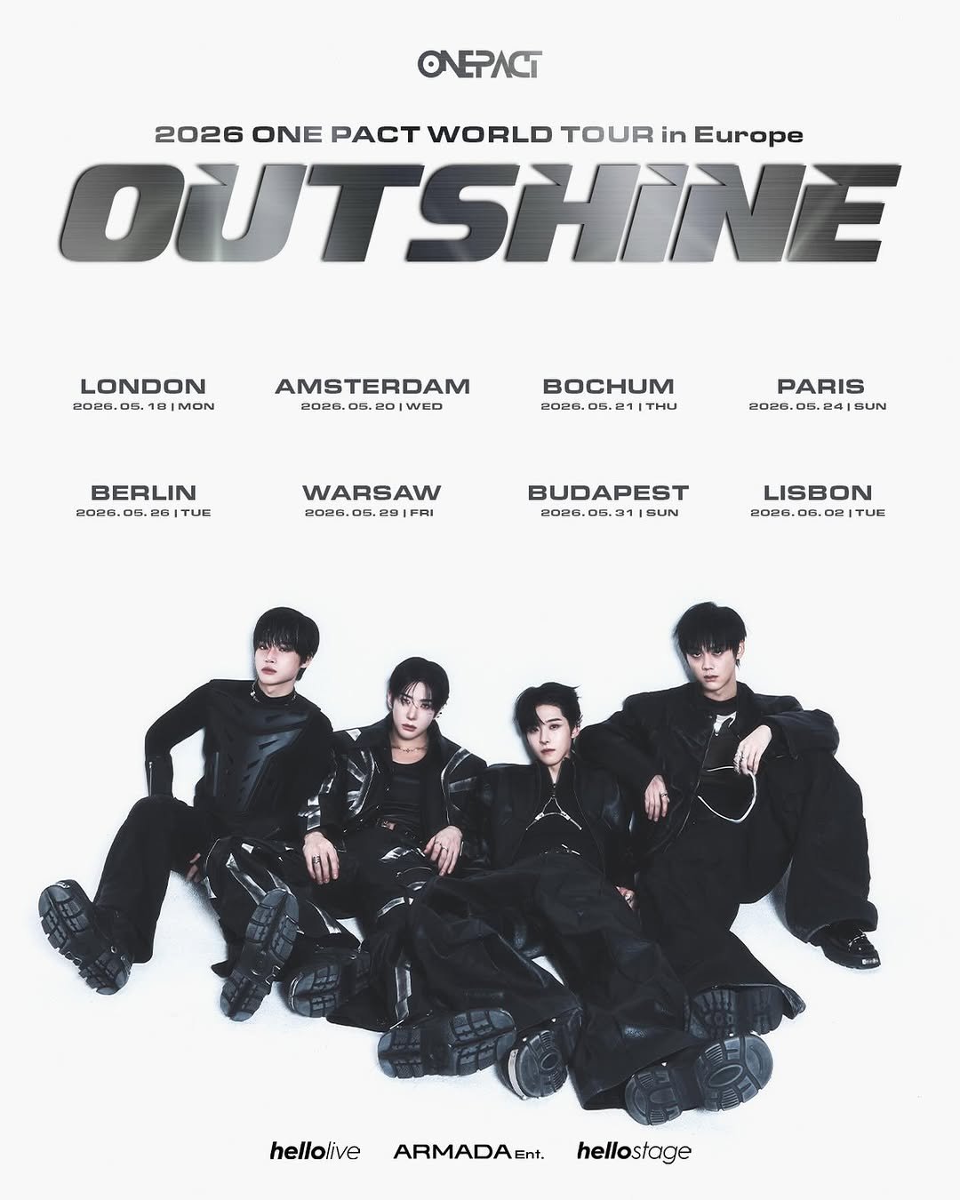 0nepact 게시물 이미지: 2026 ONE PACT WORLD TOUR in Europe...