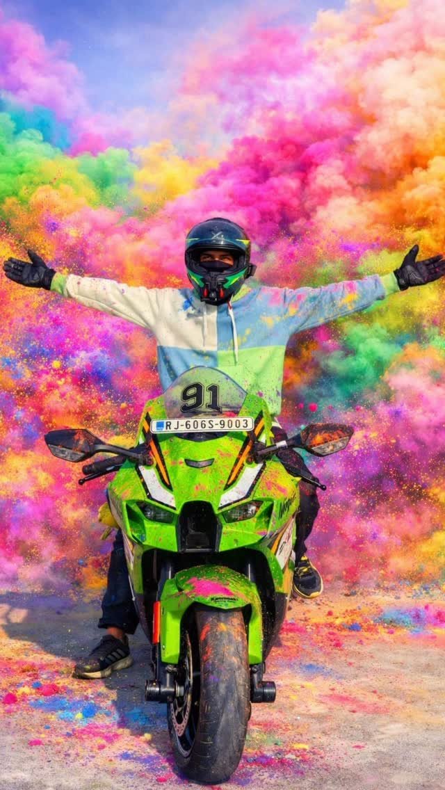 1000r_prorider 게시물 이미지: Happy Holi in Advance family 🫶🥰💚🫂 #zx10r...