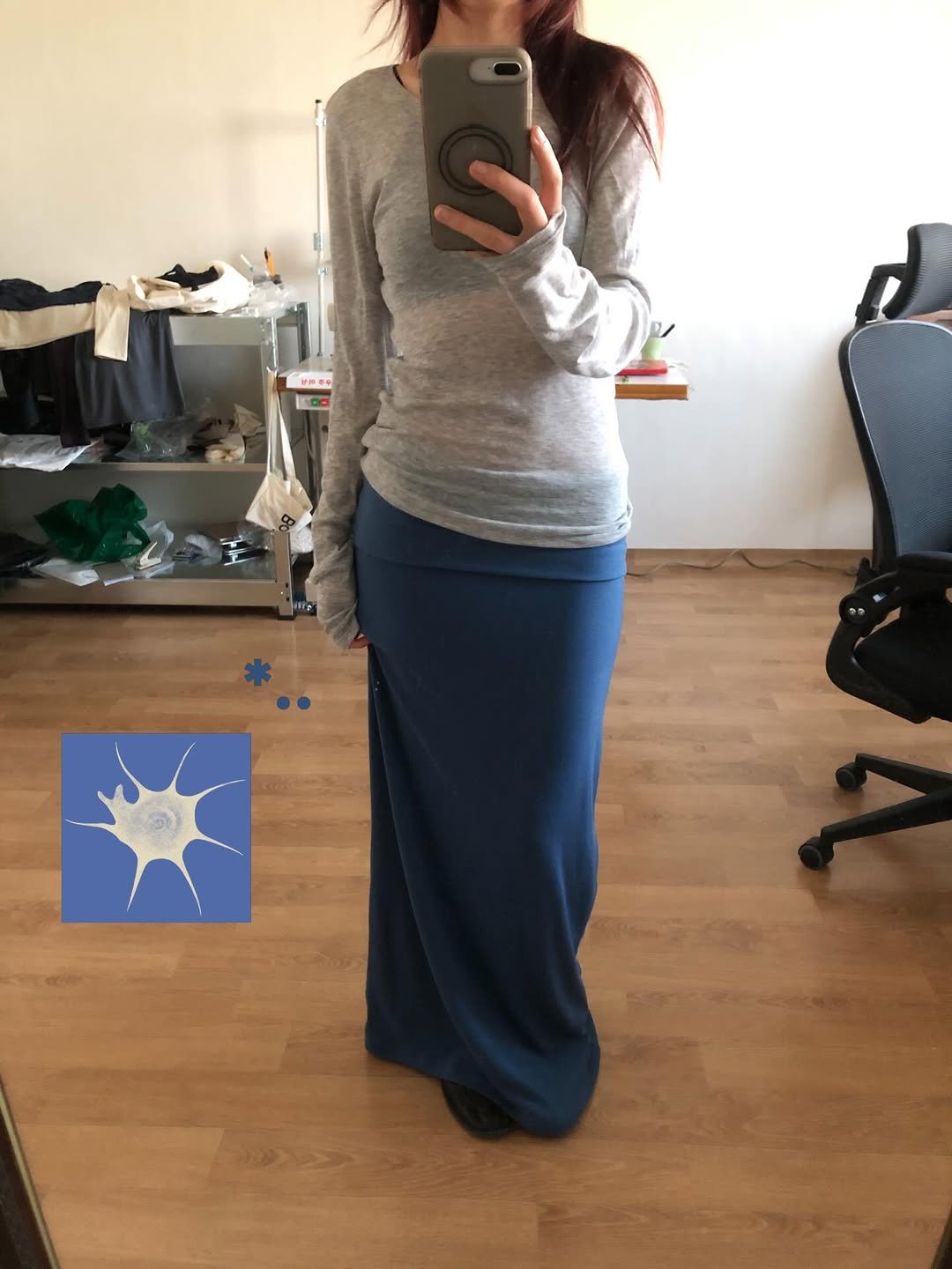 Photo shared by kimyoung on April 11, 2026 tagging @_aftermonday. May be an image of miniskirt, skirt and text.