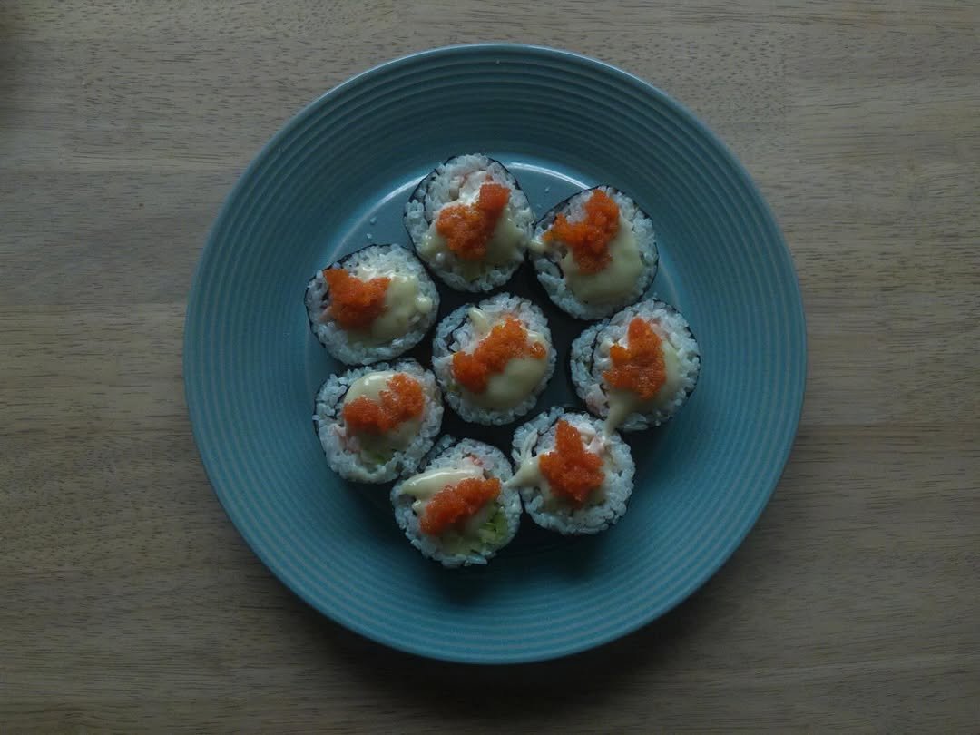 Photo by kimyoung on February 14, 2026. May be an image of roe, sushi, smoked salmon, caviar, cream cheese and text.