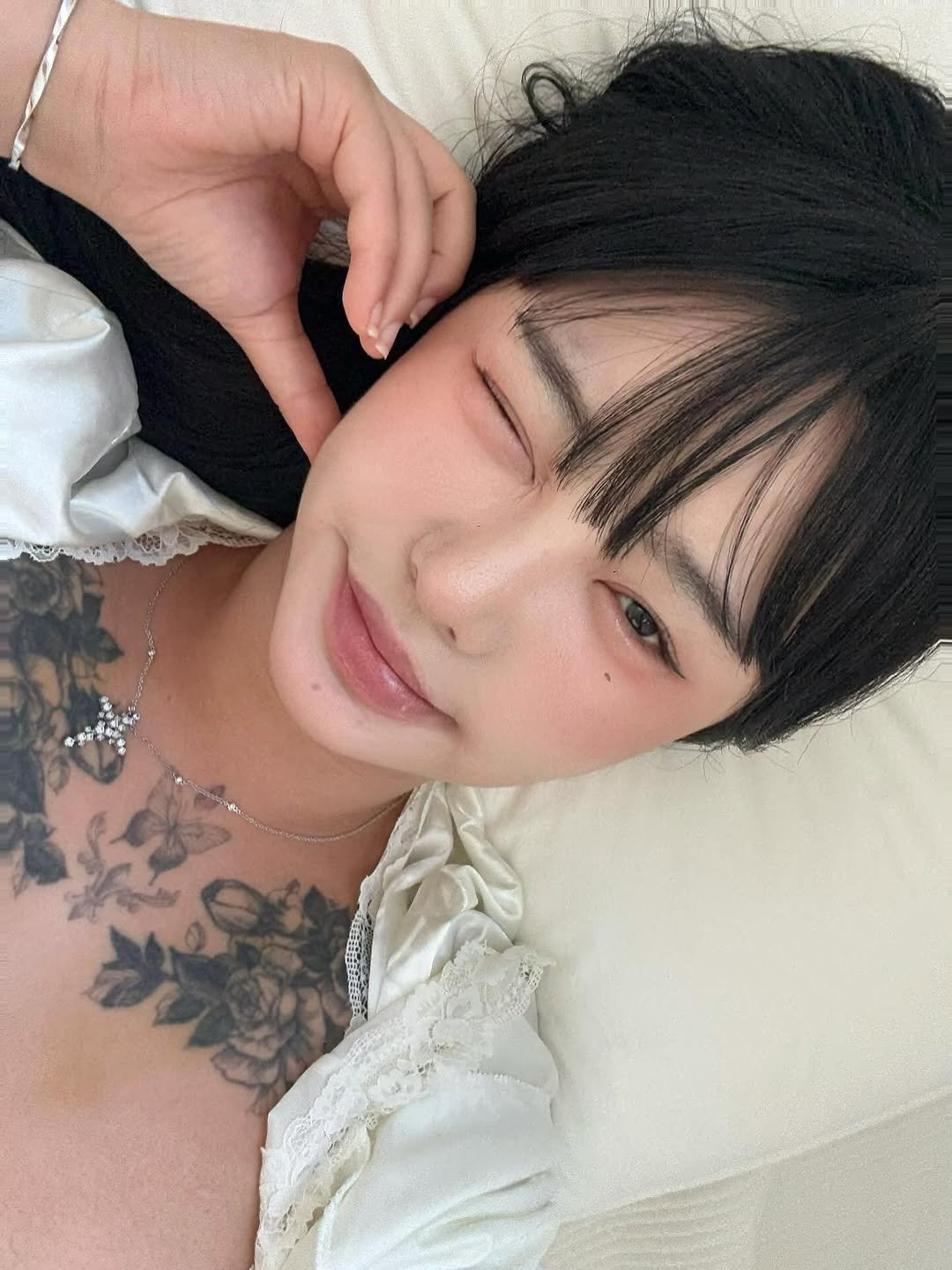Photo by 전보연 on August 01, 2025. May be a selfie of 1 person, bangs and text.