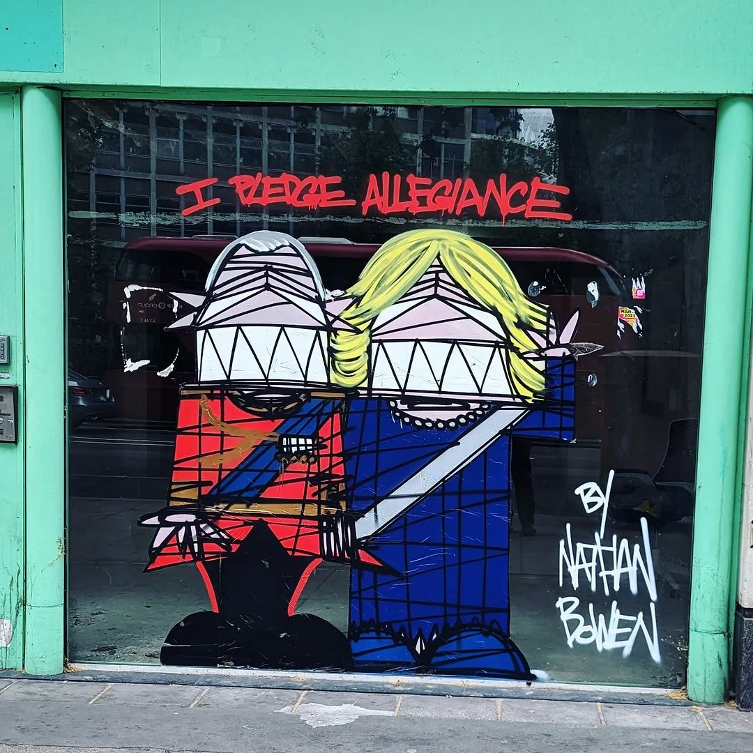 189 게시물 이미지: I pledge allegiance by @nathanbowenart #streetart