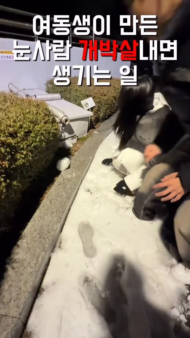 1imsemin 게시물 이미지: 여동생 눈사람을 박살내면 절대 안된다 #여동생 #남동생 #눈사람