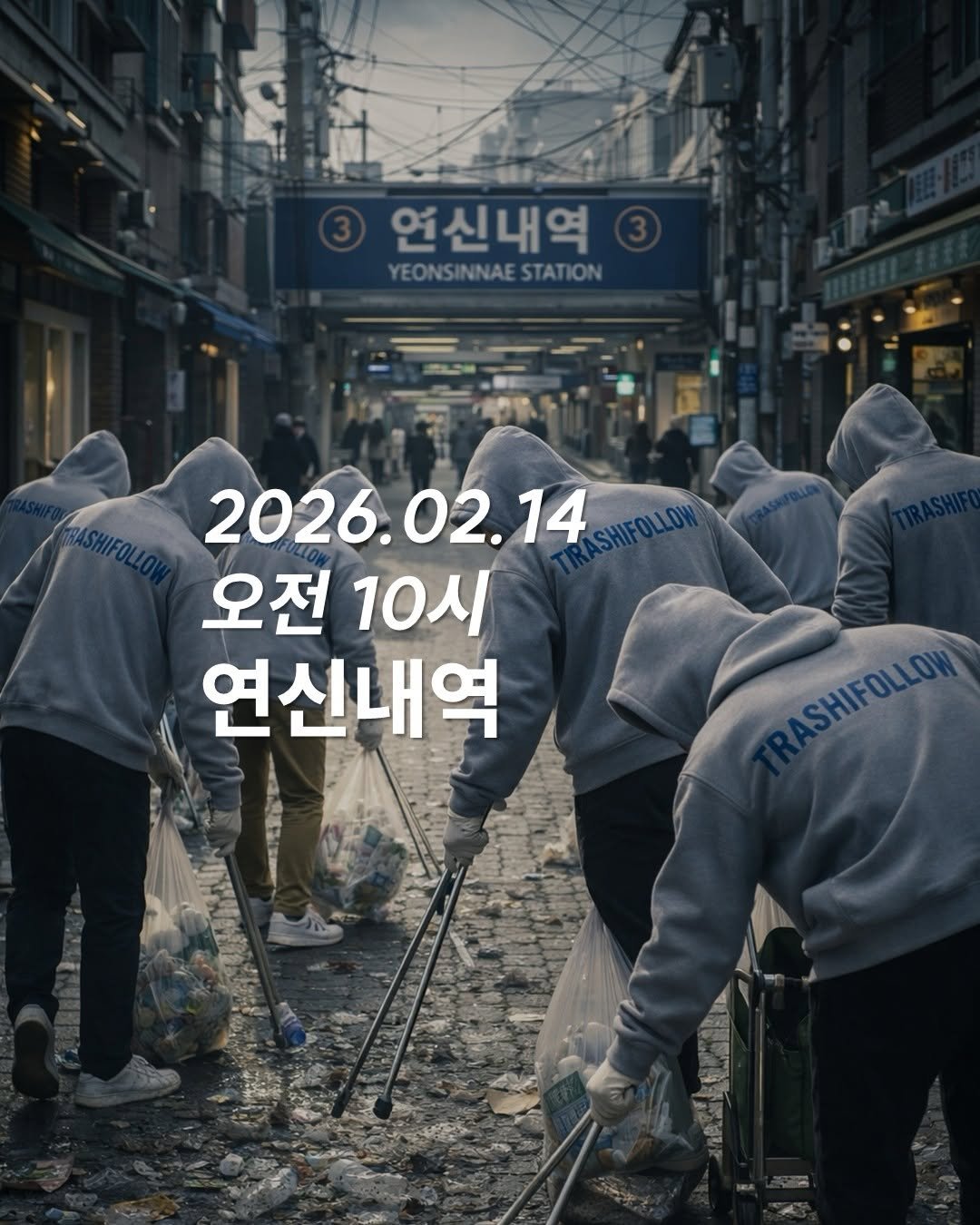 Photo by 청소하는사람 on February 09, 2026. May be an image of ‎poster and ‎text that says '‎הטר 연신내역 YEONSINNAESTATION STATION 2026.02.14 오전 10시 연신내역 RASHFOLON RASHIFOLLOW‎'‎‎.