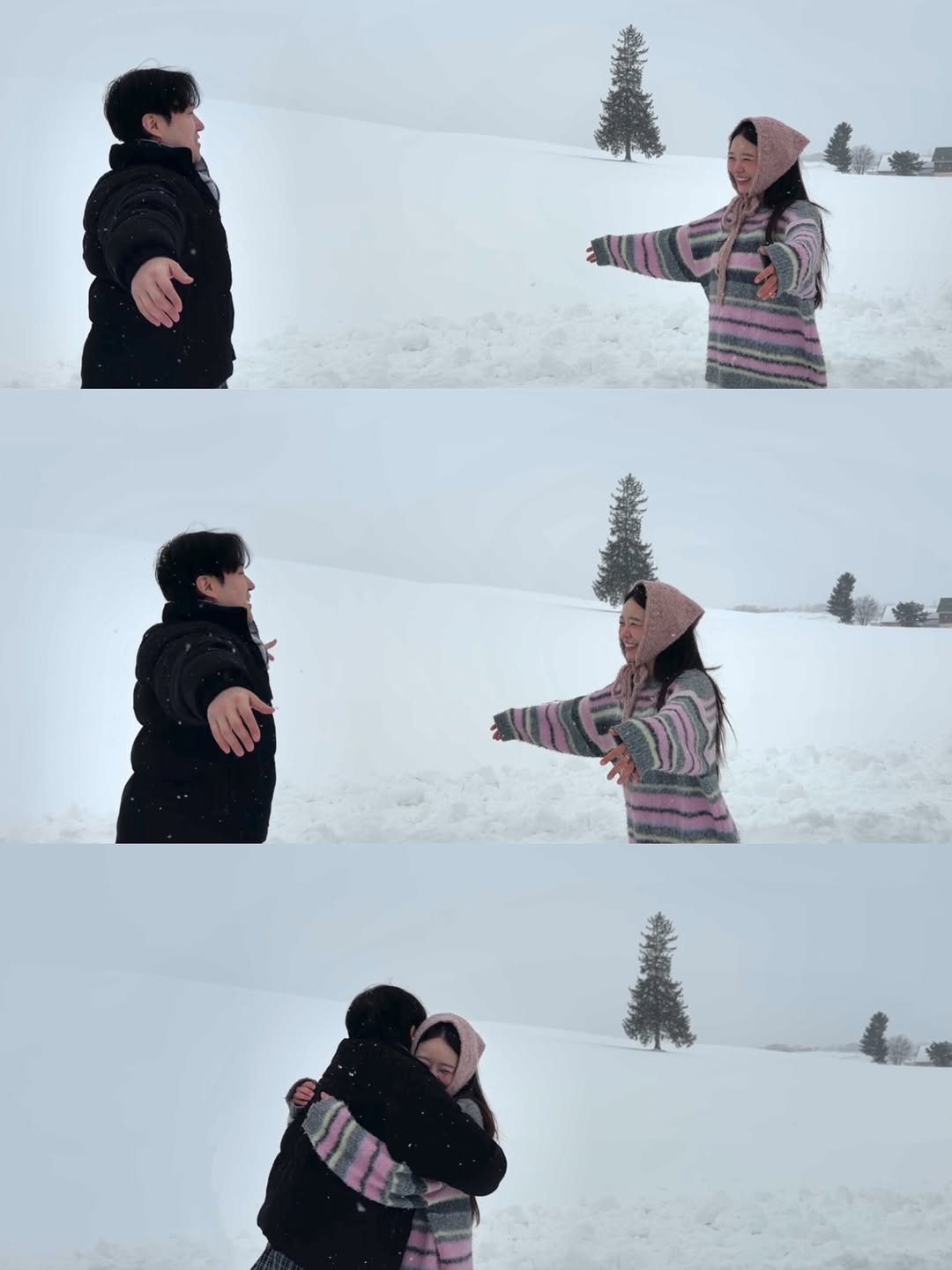 Photo by 메이크업아티스트 이별미 on March 26, 2026. May be an image of standing, snowball, snow and text.