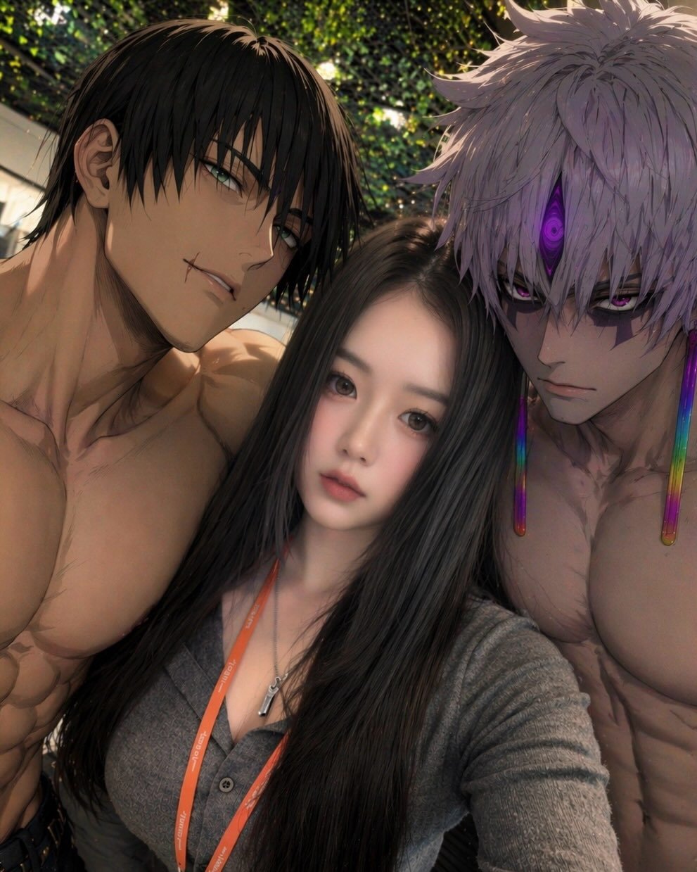 Photo by 지오 on April 13, 2026. May be an anime-style image of one or more people, eye patch and text.