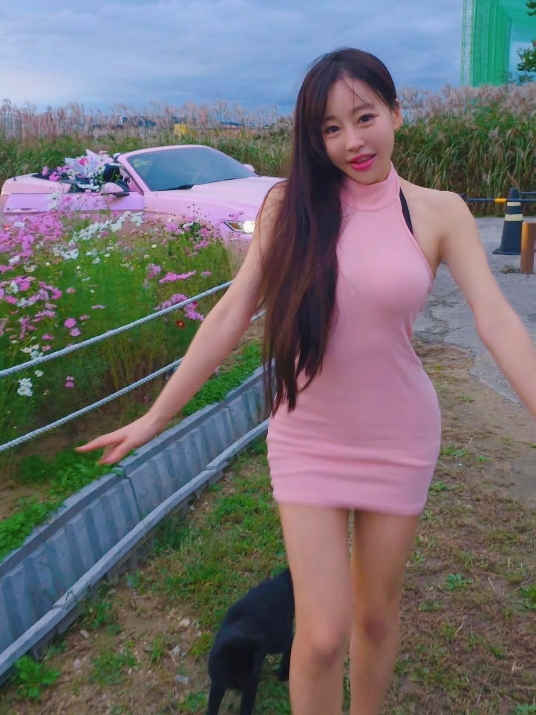 Photo by 이신비 정하얀 on October 12, 2025. May be an image of Groenendael, sundress, outdoors and text.
