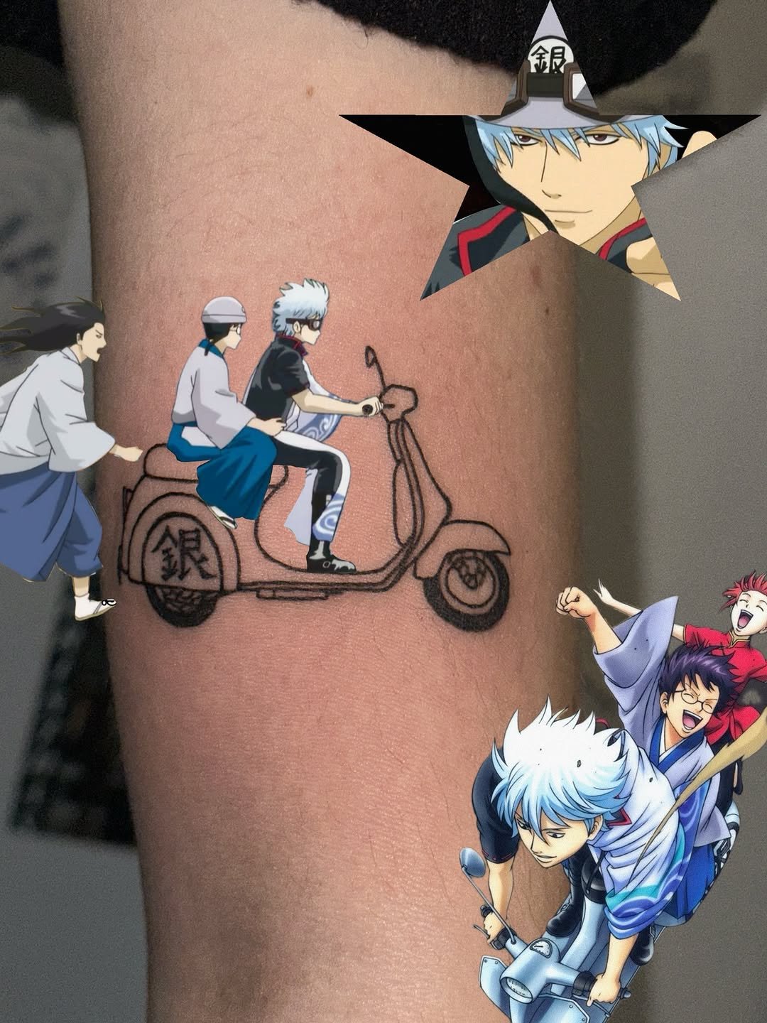 Photo by 이타투 * kitsch • オタク tattoo on February 22, 2026. May be an illustration of one or more people, tattoo, scooter and text that says '銀'.