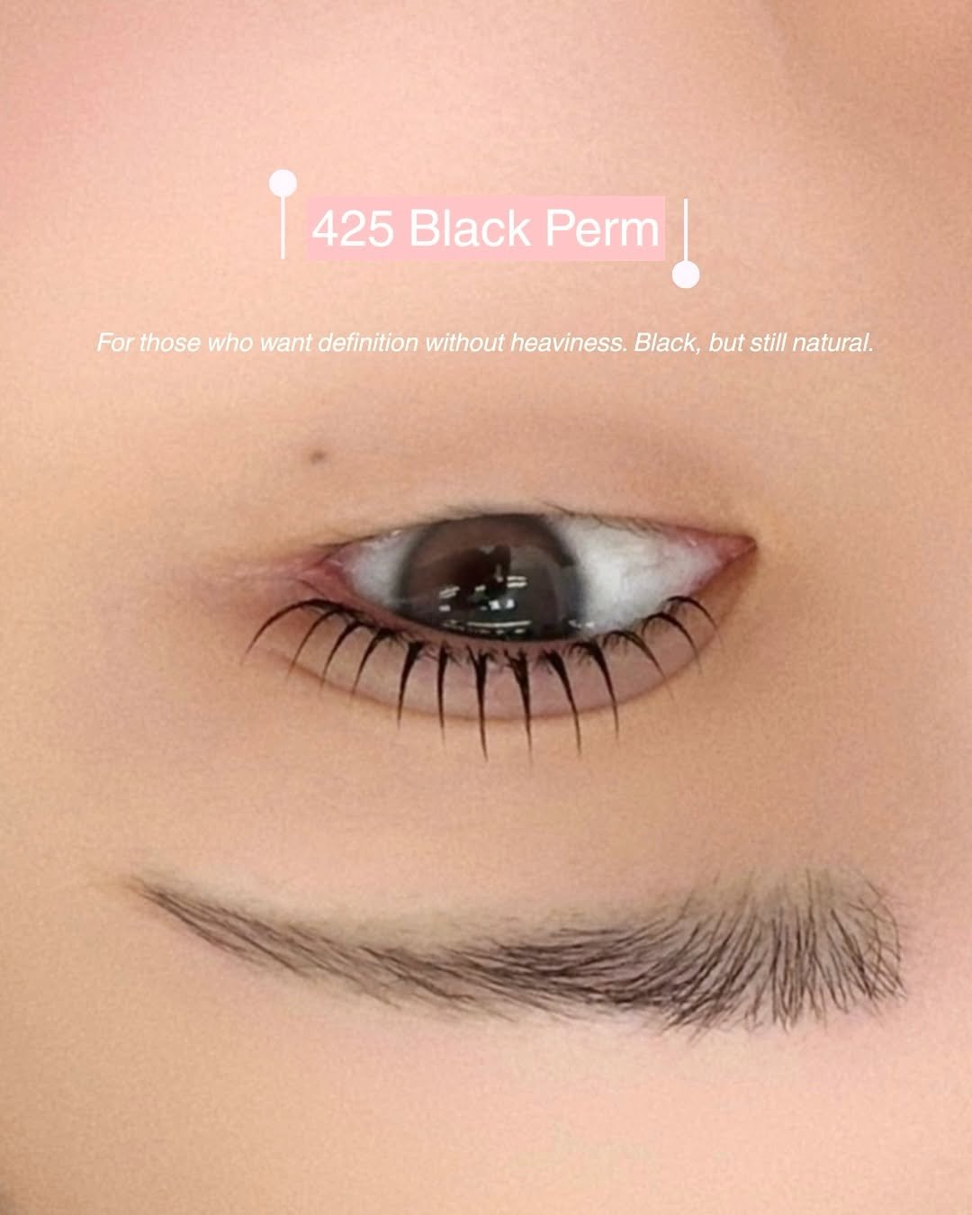 Photo by 속눈썹수강 수원속눈썹연장 인계동속눈썹 : 425뷰티 in 수원 인계동. May be an image of text that says '1 425 425 Black Perm For those who want definition without heaviness. Black, but still natural. ลนพาร'.