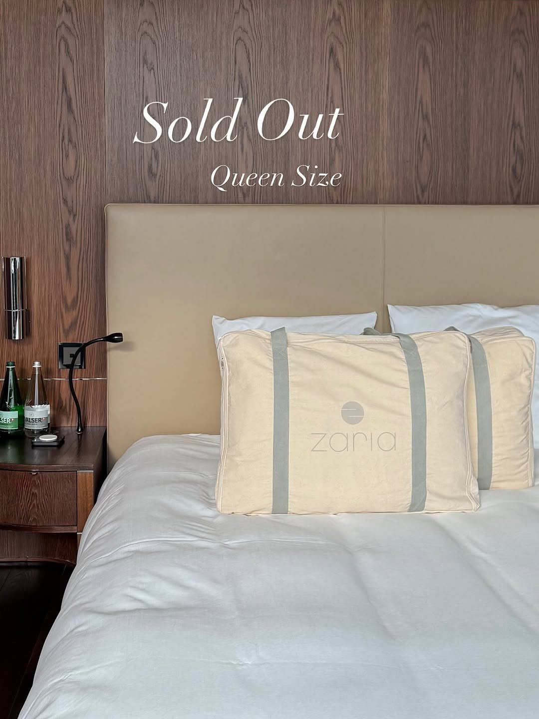 Photo by 오복하우스 on October 23, 2025. May be an image of bed, mattress, headboard, bedroom and text that says 'Sold Out Queen Size LSER zaria'.