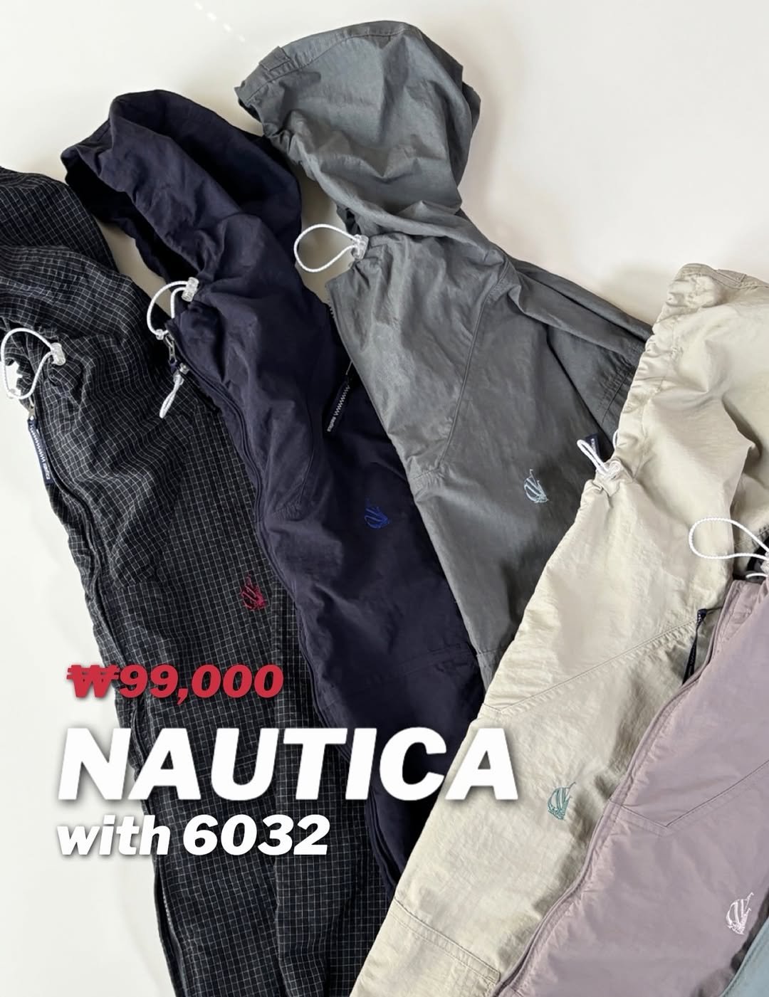 Photo by 6032호 ㅣLEE JAEMYUNG on February 13, 2026. May be an image of fleece, jacket, parka, raincoat and text that says '*99,000 NAUTICA with with6032 6032 al'.