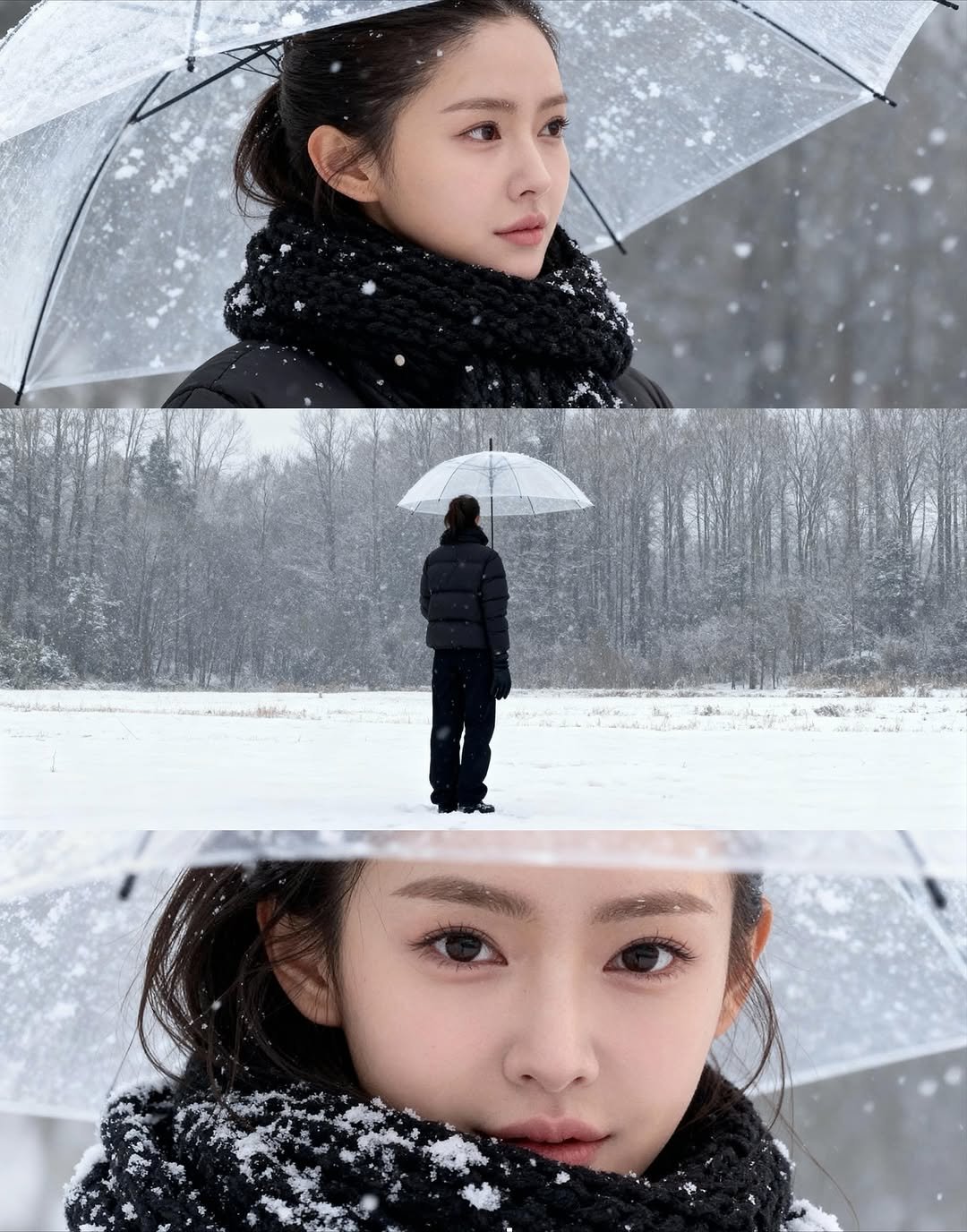 Photo by 이유빈 on October 30, 2025. May be an image of duffle coat, goosedown coat, parka, umbrella and text.