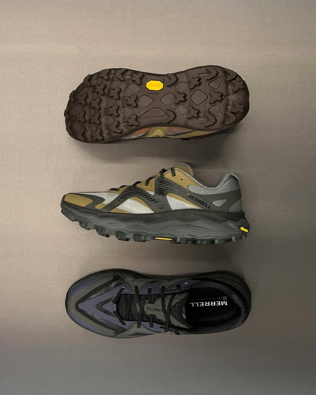 Photo shared by 8DIVISION on February 05, 2026 tagging @merrell, and @merrell_korea. May be an image of sandals, toecap shoes and text.