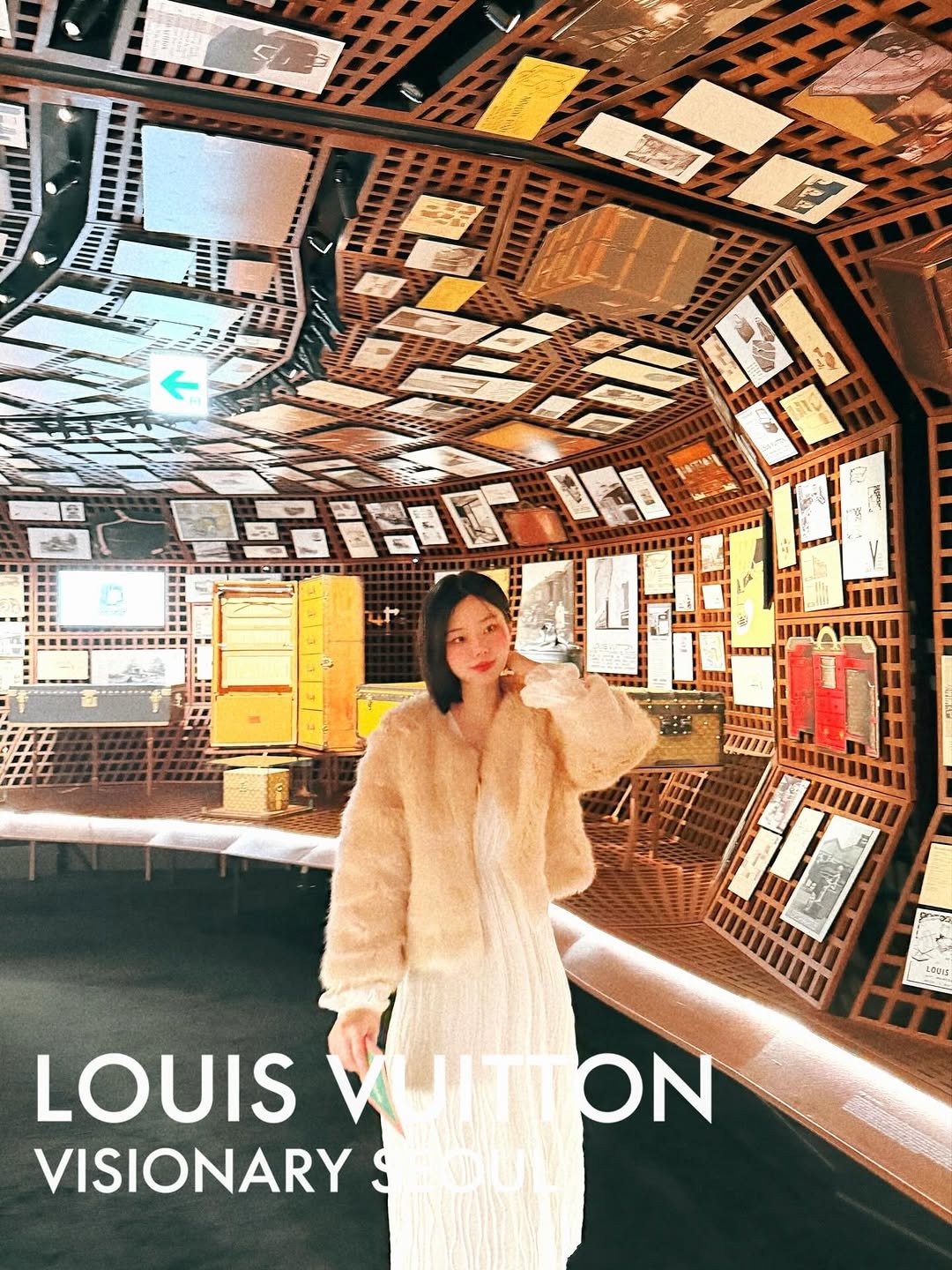 Photo shared by 패션 뷰티 아붐🍰ahboom on February 13, 2026 tagging @louisvuitton, @the_hyundai, @musinsa.official, @oliveyoung_official, @only_shinsegae, @lotteshopping, @thehyundai_seoul, and @musinsa_standard_beauty. May be an image of overcoat, duffle coat, sable coat, magazine, poster and text.