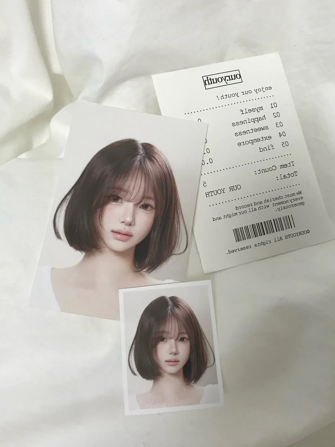 Photo by 백여경 on November 23, 2025. May be an image of one or more people, bangs, hairpin and text.
