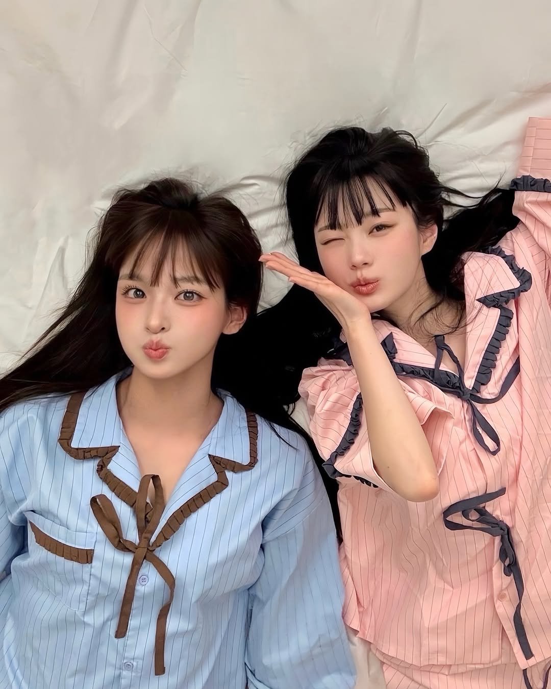 Photo shared by 유 경 on December 14, 2025 tagging @juuuhana, @eveof_official, and @estir_sinsa. May be an image of one or more people, hair, sleepwear and text.