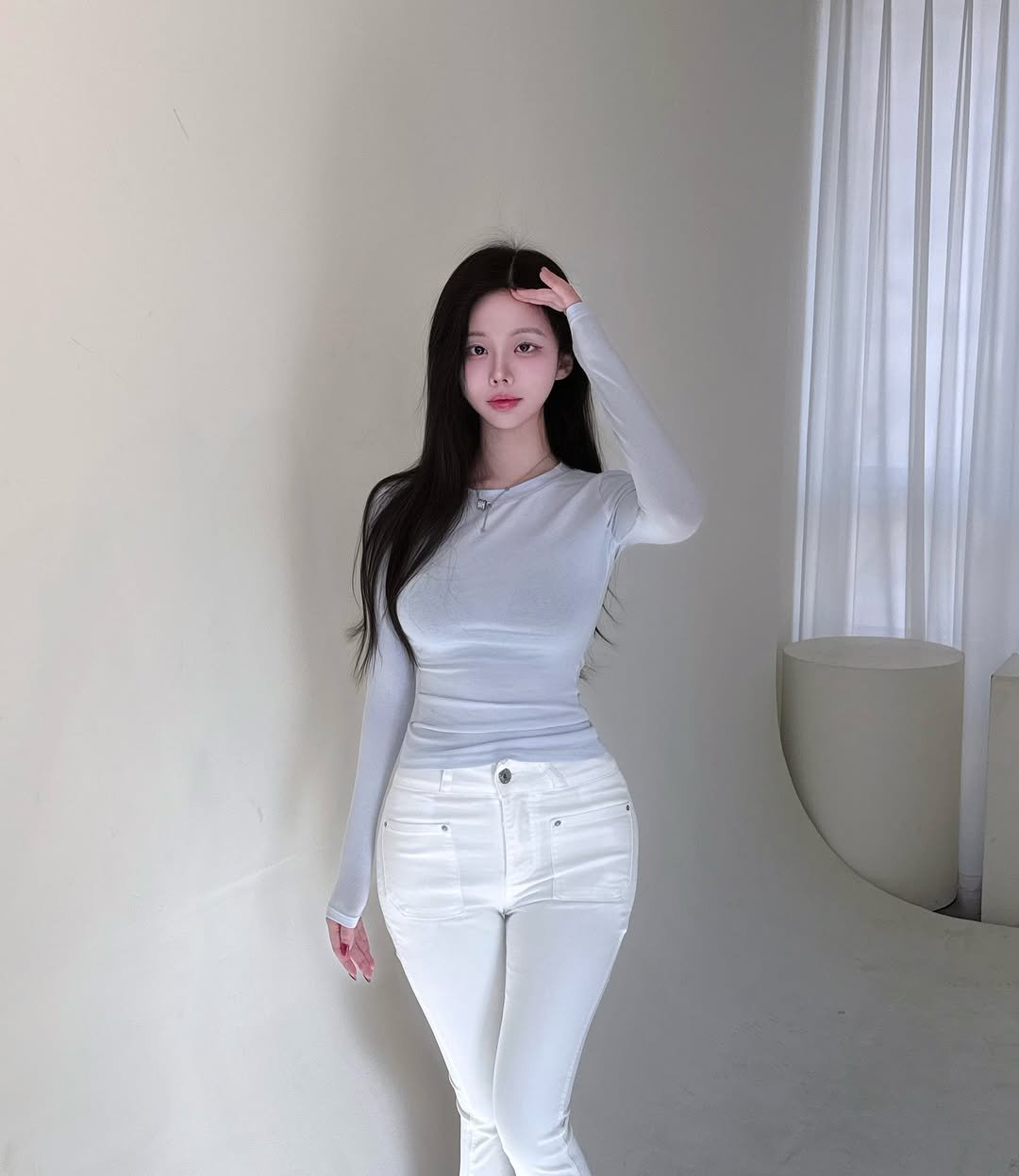 Photo shared by 정민 / 쉐입아워 on February 03, 2026 tagging @shape.our. May be an image of one or more people, hair, top and text.