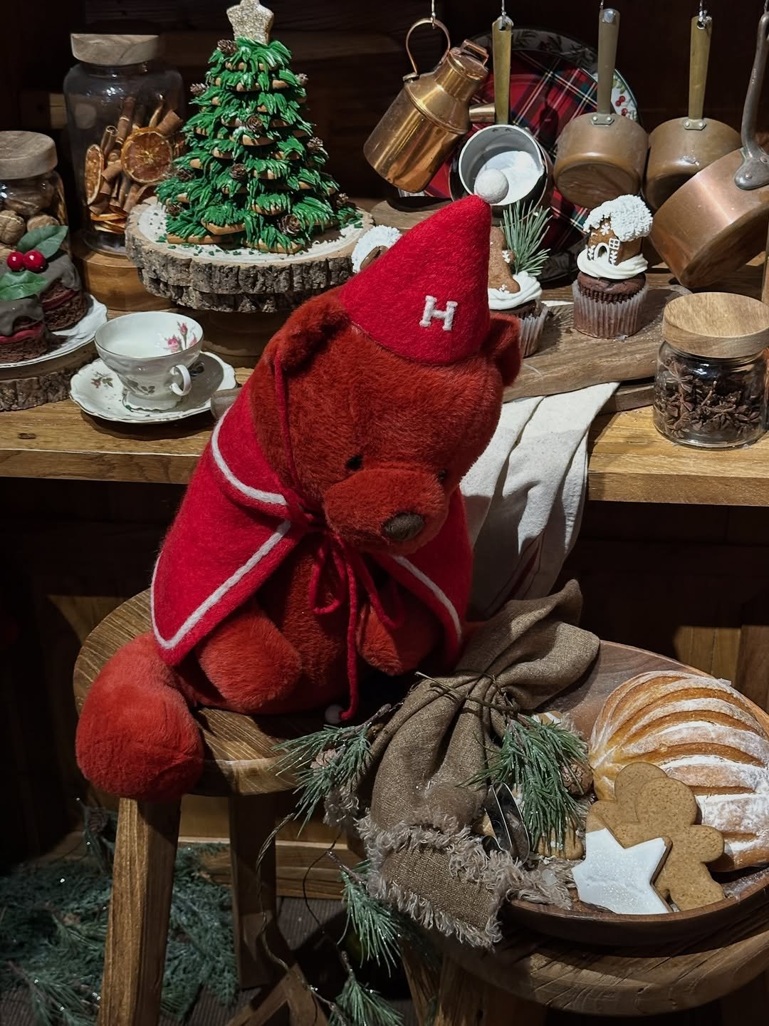 Photo by Misung on December 25, 2025. May be an image of bear, gingerbread cookie, cake, bread and text.