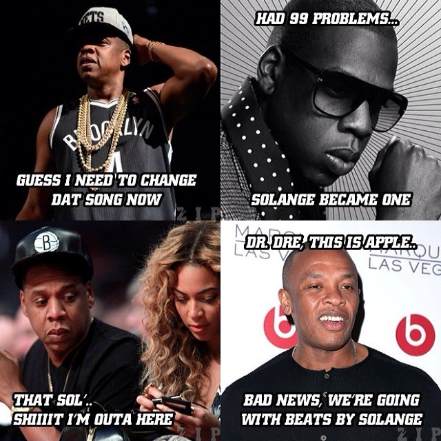 Zipmag 게시물 이미지: Jay-Z Vs Solange Memes 
#lol #jayz #solange...