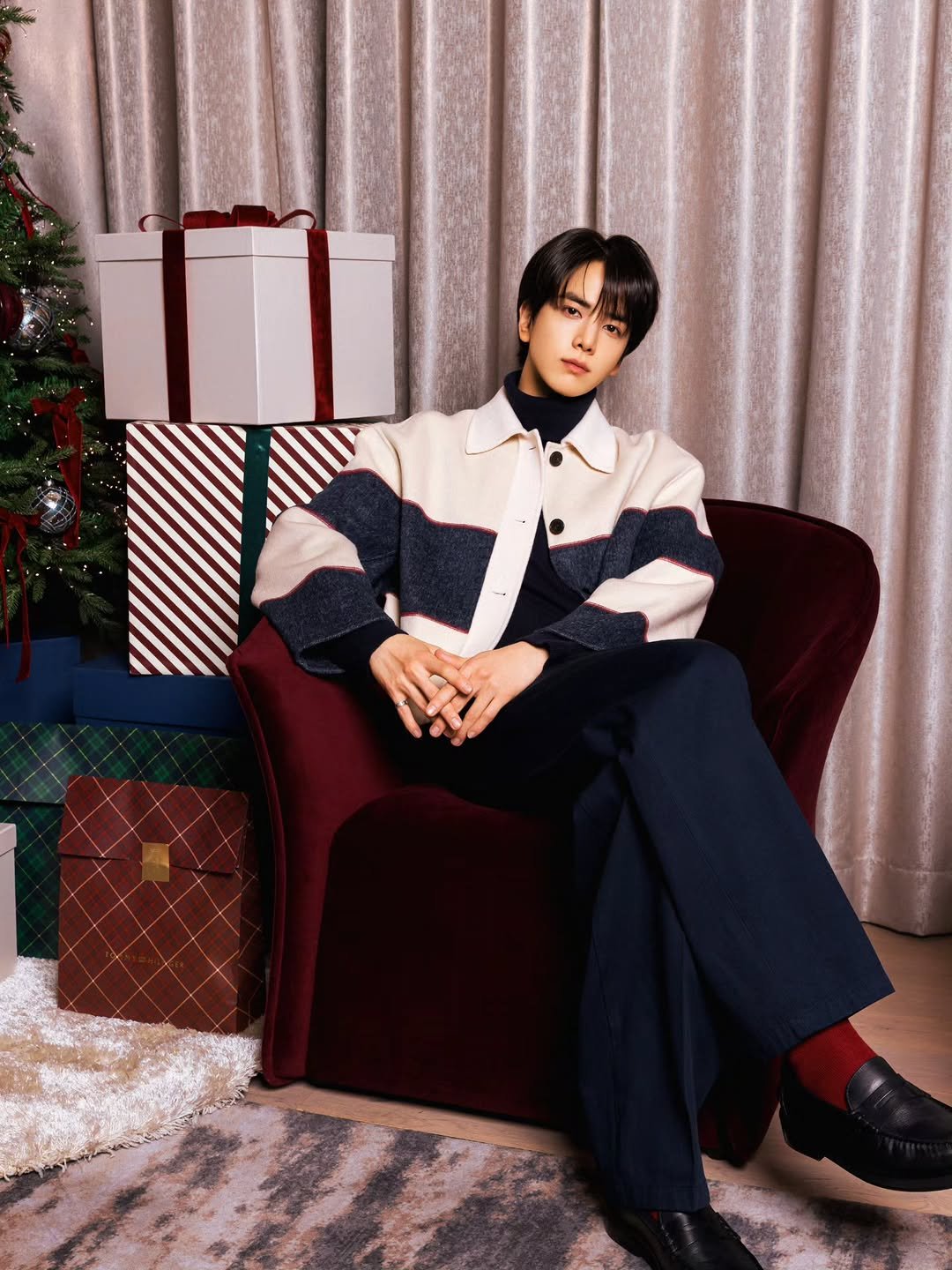 Photo shared by The boyz YH on November 24, 2025 tagging @tommyhilfiger. May be an image of bolo tie and bowtie.