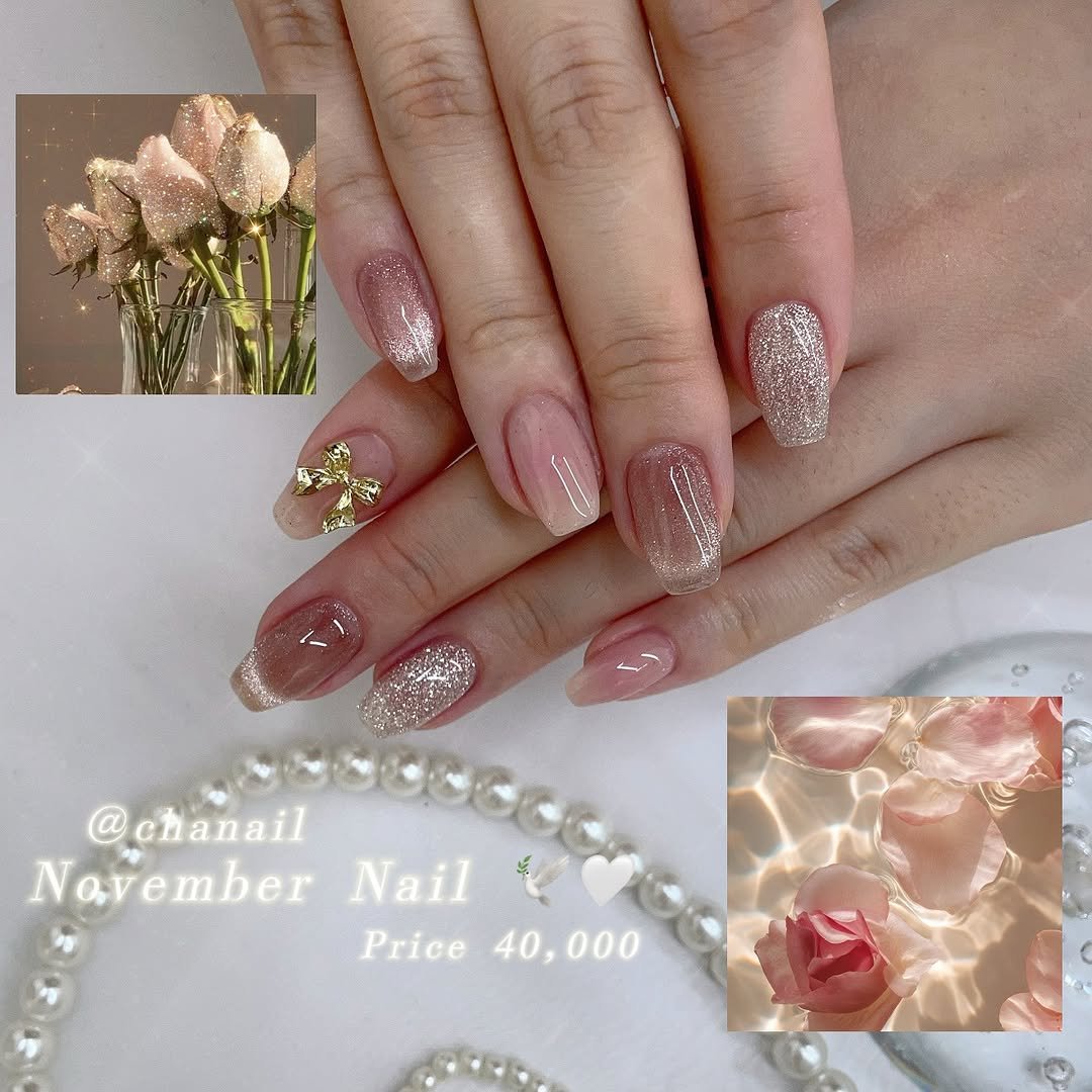 Photo by 수원네일 | 수원역네일 | 수원역 본점 • CHANAIL 샤네일🤎 in 수원역 로데오거리. May be an image of one or more people, fingernails and text that says 'ፍትት @chanail Navember Nail 복시 Price 40,000 Price40,000 000 40,'.