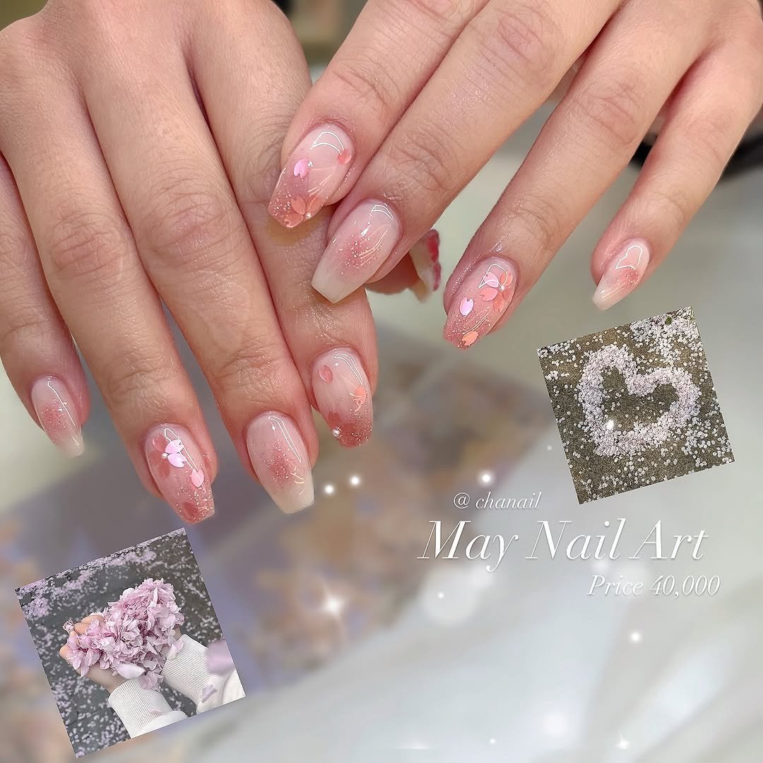 Photo by 수원네일 | 수원역네일 | 수원역 본점 • CHANAIL 샤네일🤎 in 수원역 로데오거리. May be an image of one or more people, fingernails and text that says '@ chanail May Nail MayNailArt NailArt Art Price Price40,00 40, 40,000'.