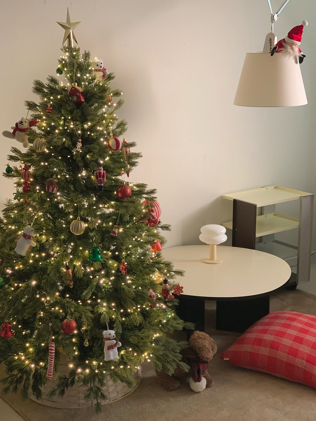 Photo shared by MIJI on December 25, 2025 tagging @fmh_official, @museumofmodernkitchen, and @moss_carpet_. May be an image of christmas tree, tinsel and text.