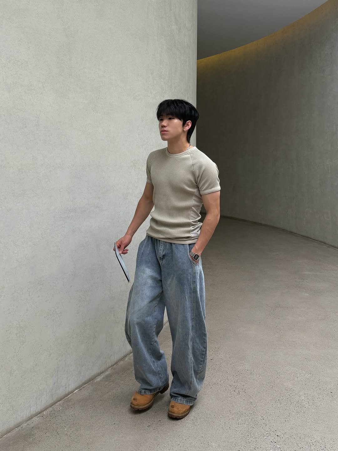 Photo by 김용빈 / 유포어 on July 22, 2025. May be an image of 1 person, standing, turtleneck and text.