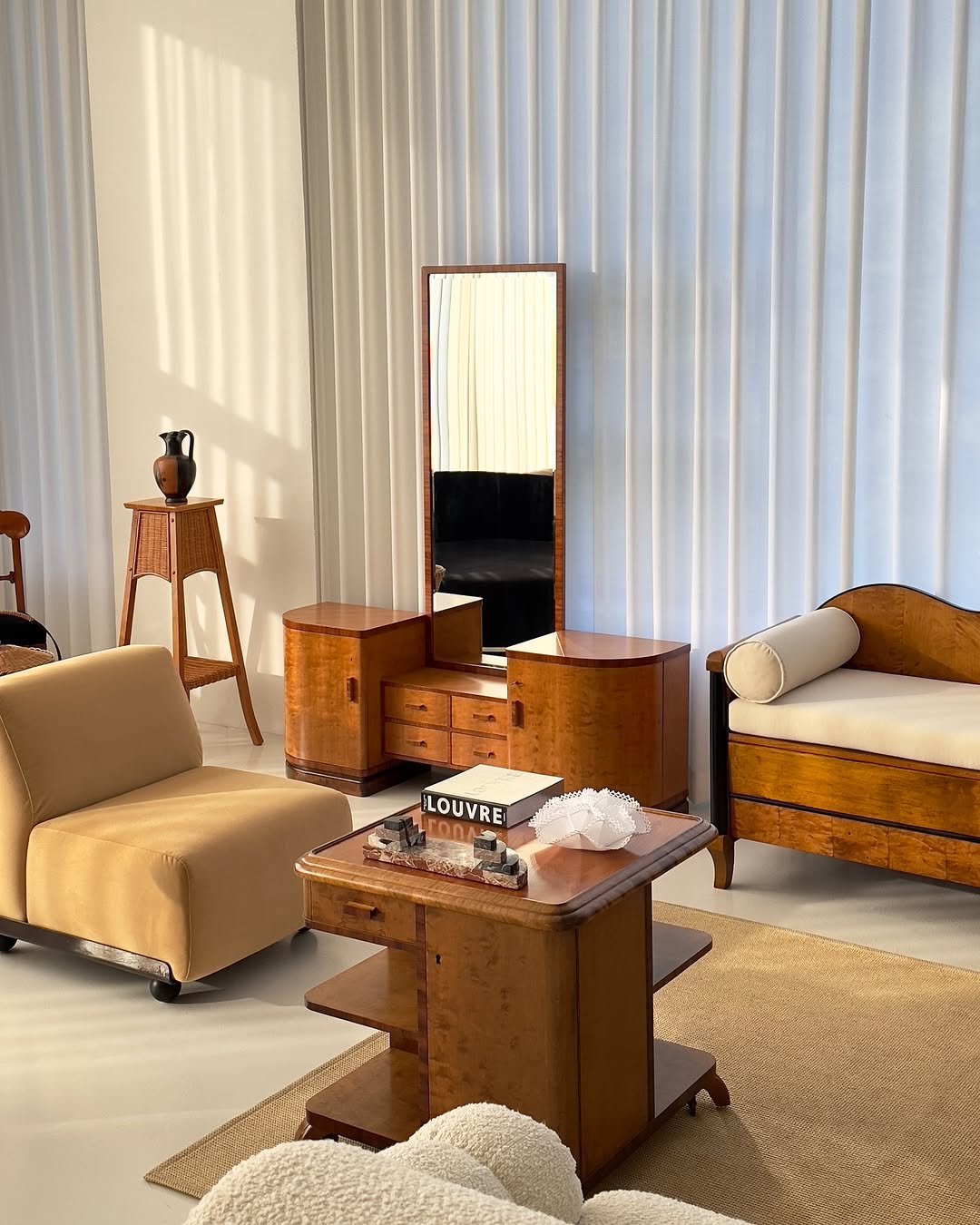 Photo by COLLECTION OF in Collection Of. May be an image of curtains, armchair, chaise lounge, indoors and text.