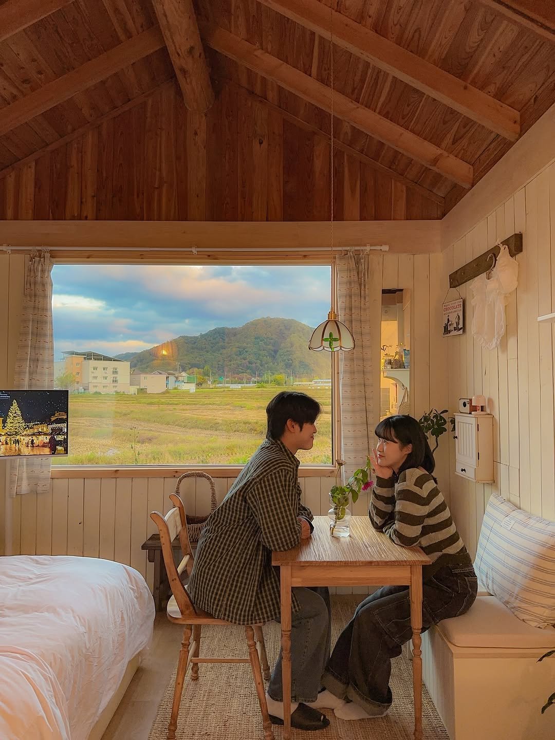 Photo shared by 다은 | 여행, 숙소, 촌캉스 🍃 on September 08, 2025 tagging @village_by_taste. May be an image of 2 people, outdoors and text.