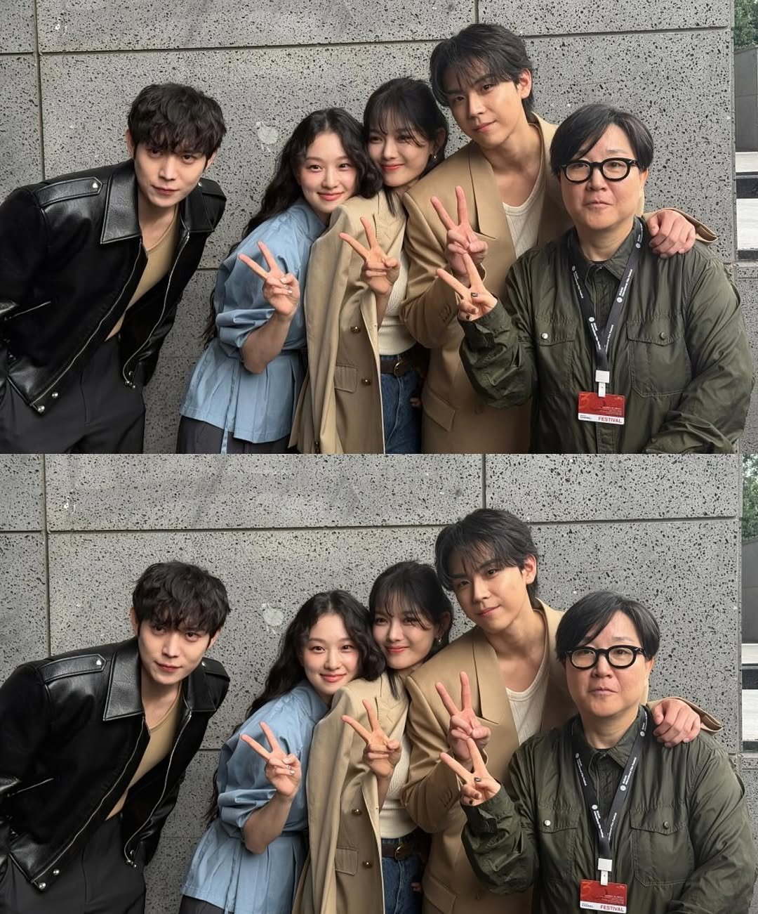 Photo shared by 김이경 Kim Yi Kyeong on September 21, 2025 tagging @you_r_love, @youngdae0302, and @7imdohoon. May be an image of 8 people, bangs and text.