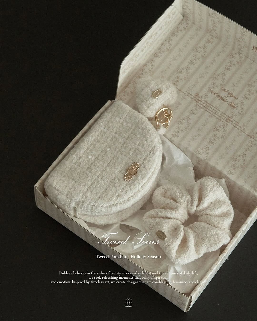 Photo by DUBLEVE 드브르베 on December 21, 2025. May be an image of lace, napkin ring, barrette, brooch, leather flower and text.