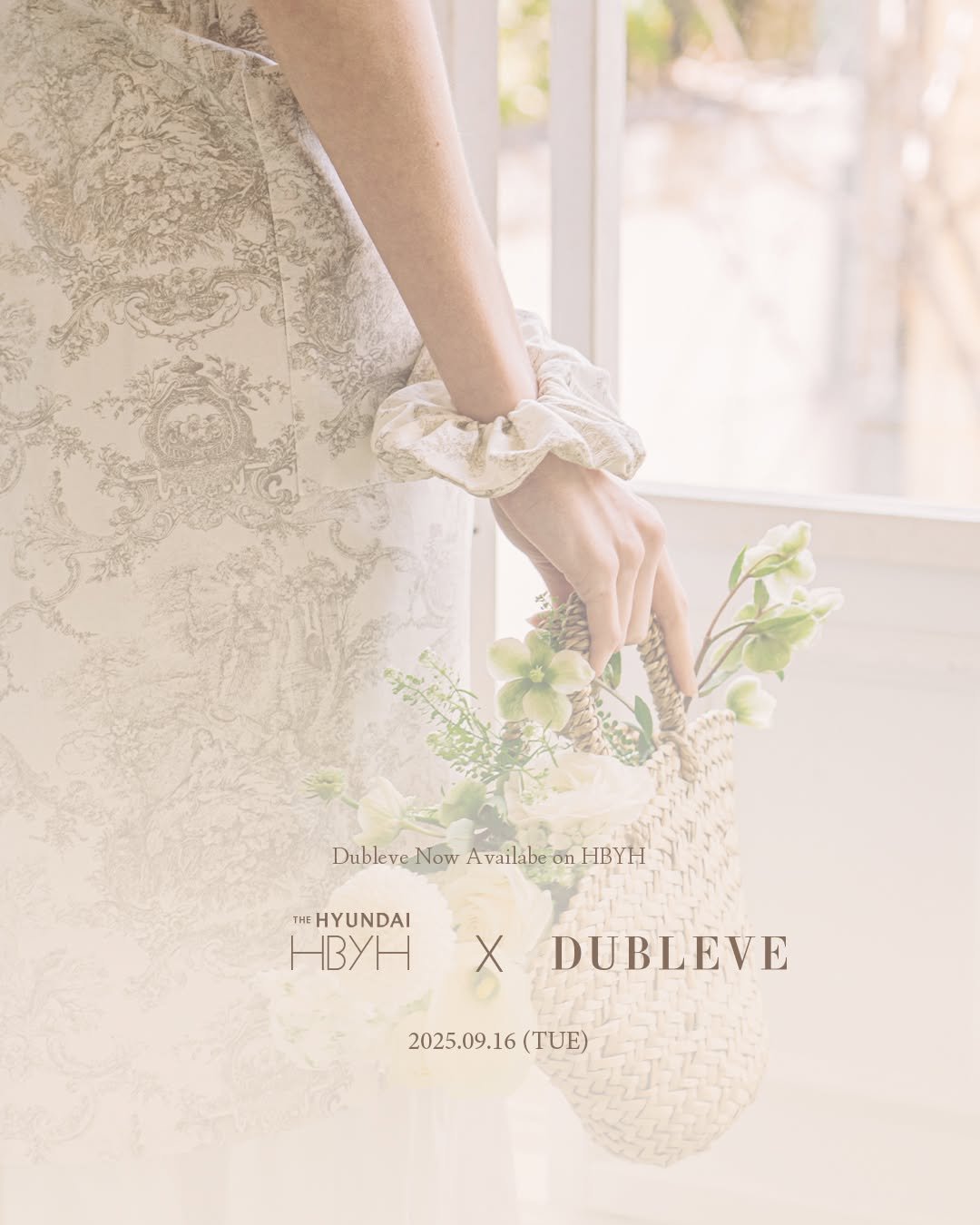 Photo by 드브르베 DUBLEVE on September 11, 2025. May be an image of wedding and text that says 'Dubleve Now Availabe DiubleveNow.AvailabeonHBYH ổn HBYH THHYUNDAI HBYHXDUBLEVE THE HYUNDAI HBYH X DUBLEVE 2025.09.16 2025.09.16(TUE)'.