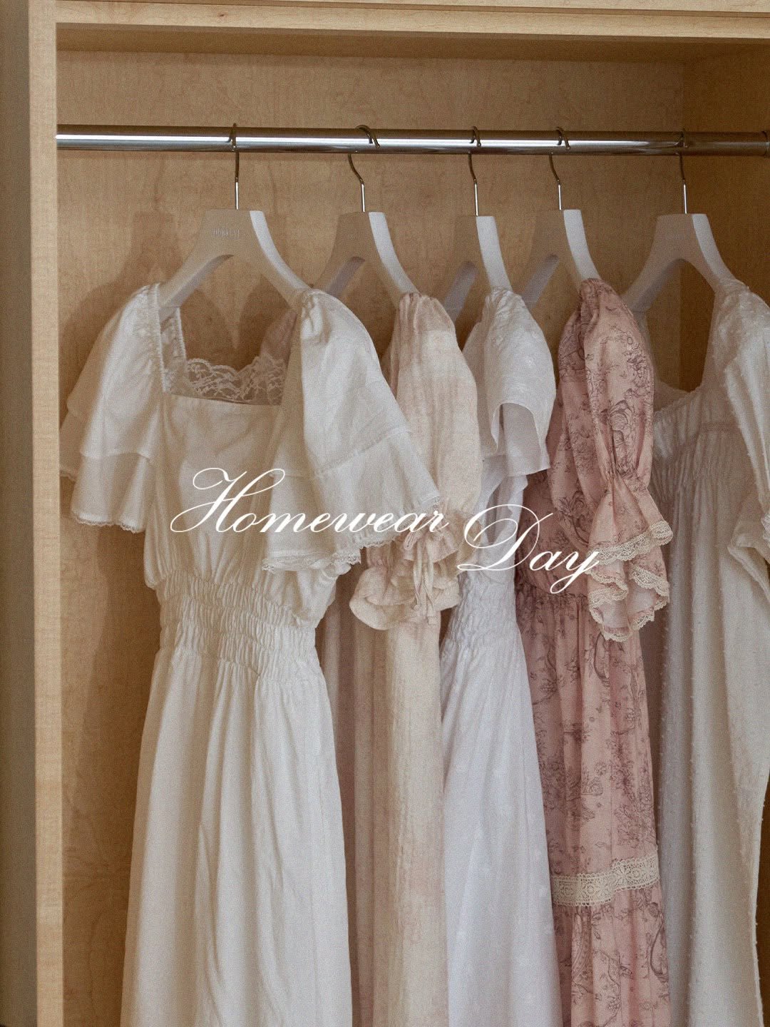 Photo by DUBLEVE 드브르베 on April 06, 2026. May be an image of clothes hanger, armoire, rack and text.