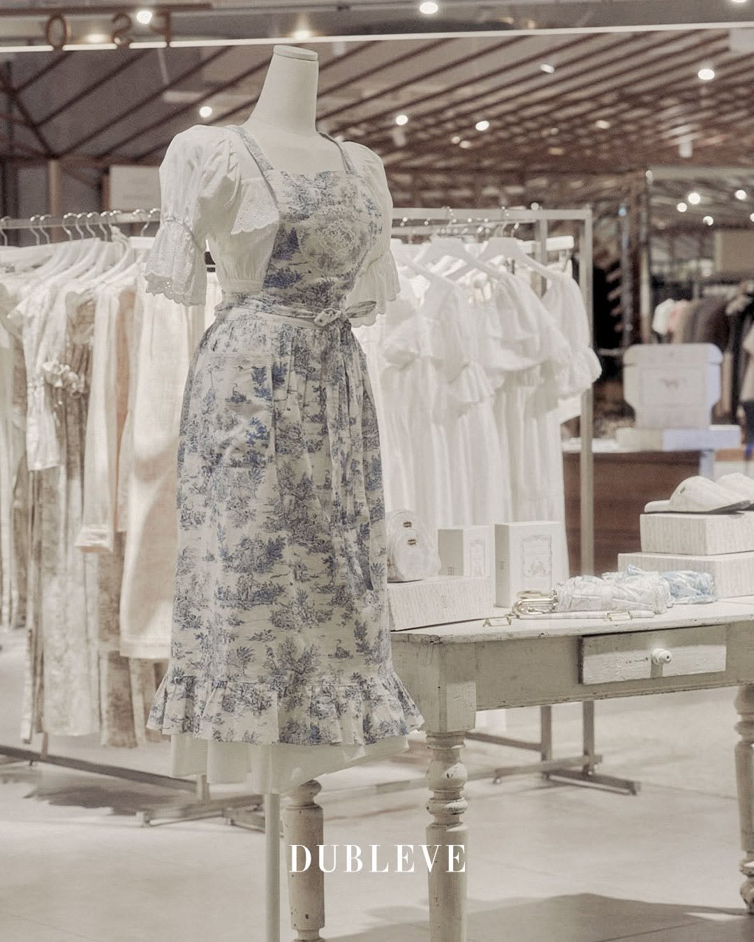 Photo by DUBLEVE 드브르베 on February 02, 2026. May be an image of mannequin, dress, display case and text that says 'DUBLEVE'.