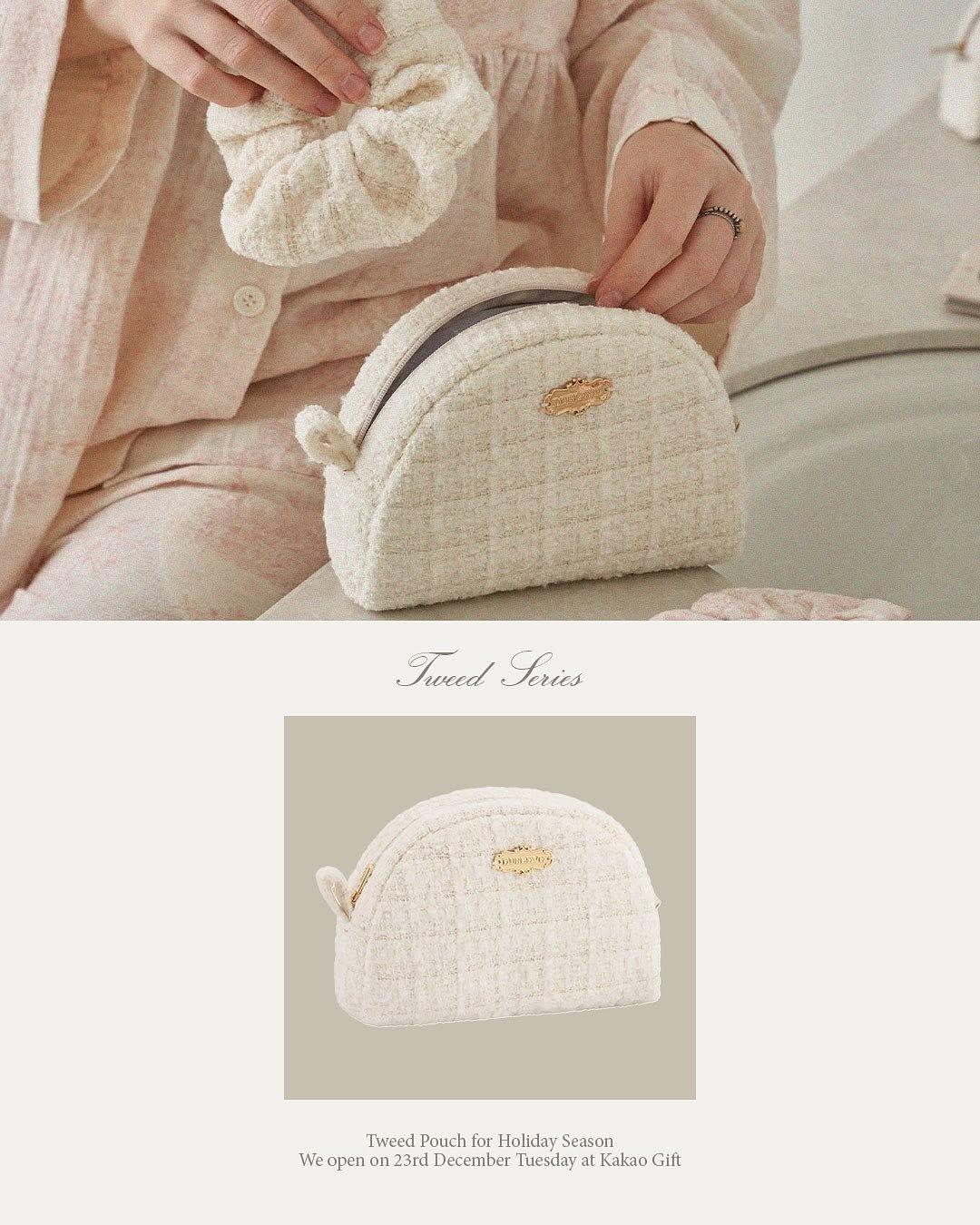 Photo by DUBLEVE 드브르베 on December 20, 2025. May be an image of purse, drawstring, pencil case, pouch and text.