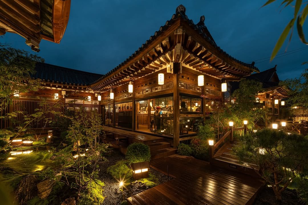 Photo shared by 글로우서울 (GLOWSEOUL) on February 18, 2026 tagging @silladang_official. May be an image of lantern, temple and text.