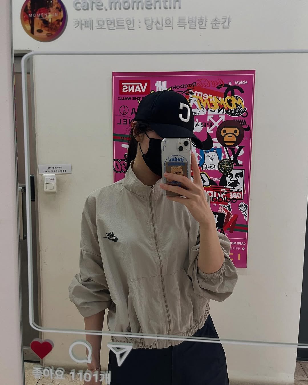 _isn.t_it 게시물 이미지: 모자쓰고 동네 산책하다 기요미 거울 짠!!
