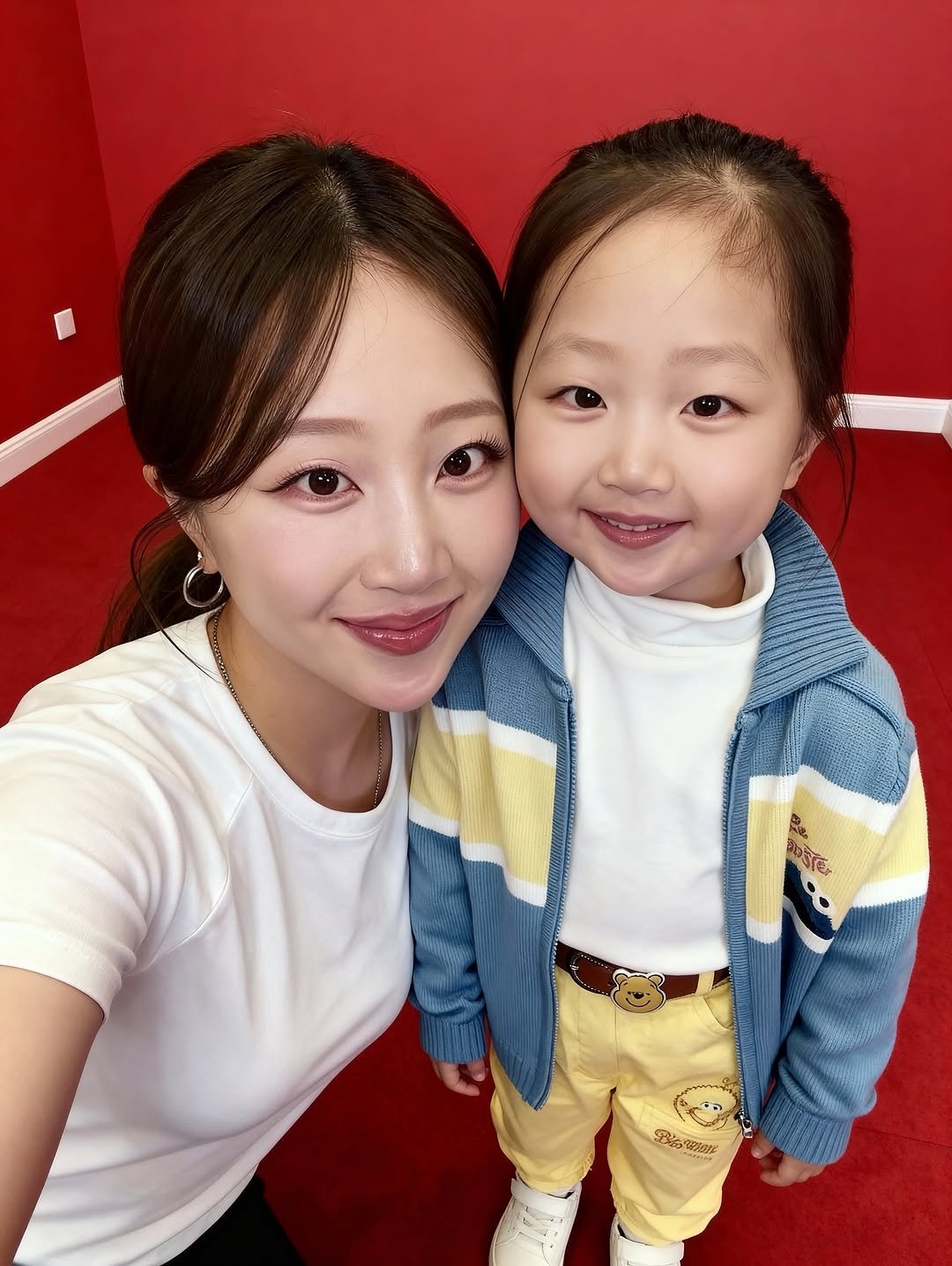 Photo by 지냐 Jɪɴʏᴀᴀ on September 23, 2025. May be an image of 2 people, braids, child and text.