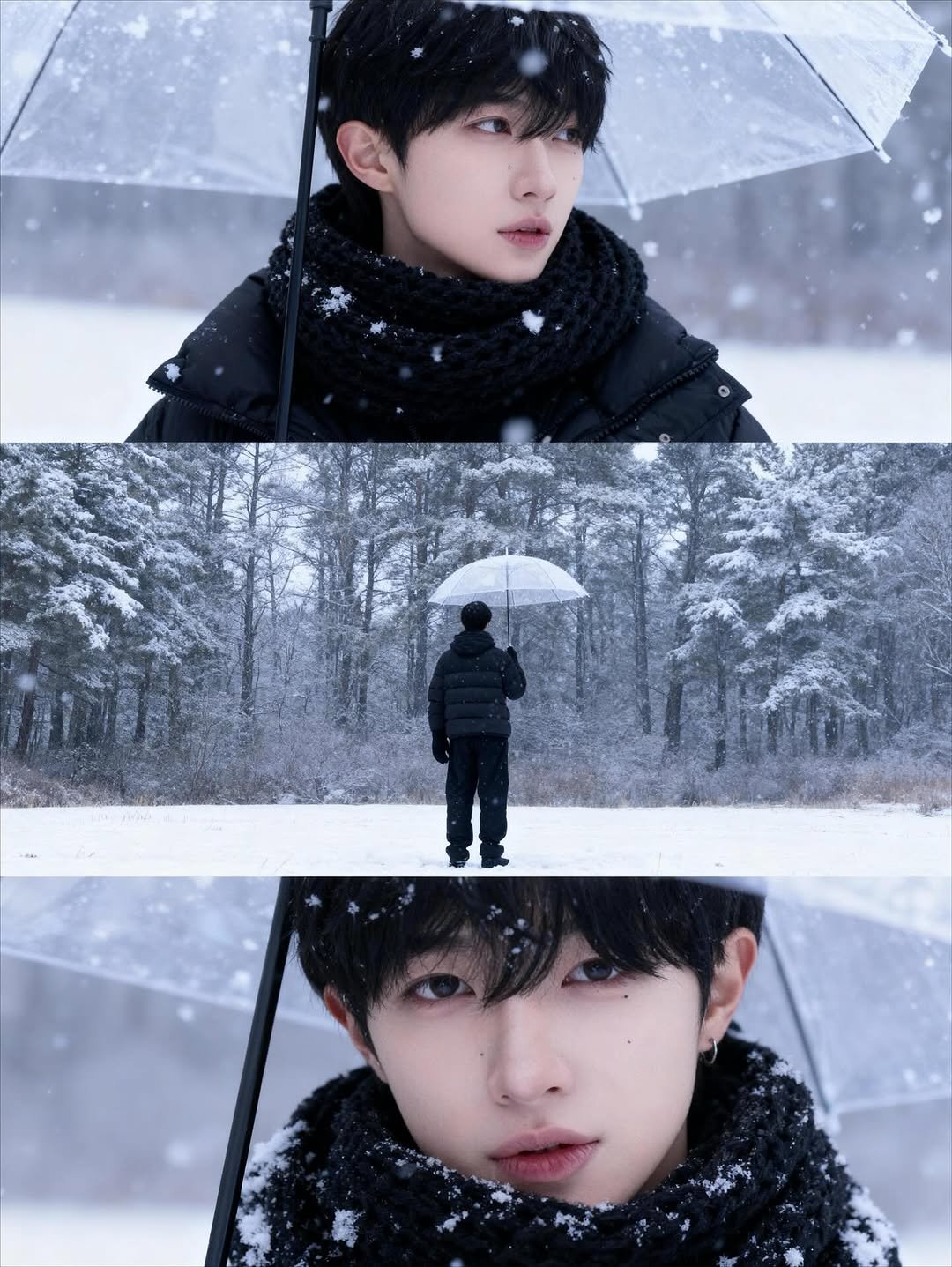 Photo by 쿠빈 KUBIN on October 30, 2025. May be an image of goosedown coat, umbrella and text.