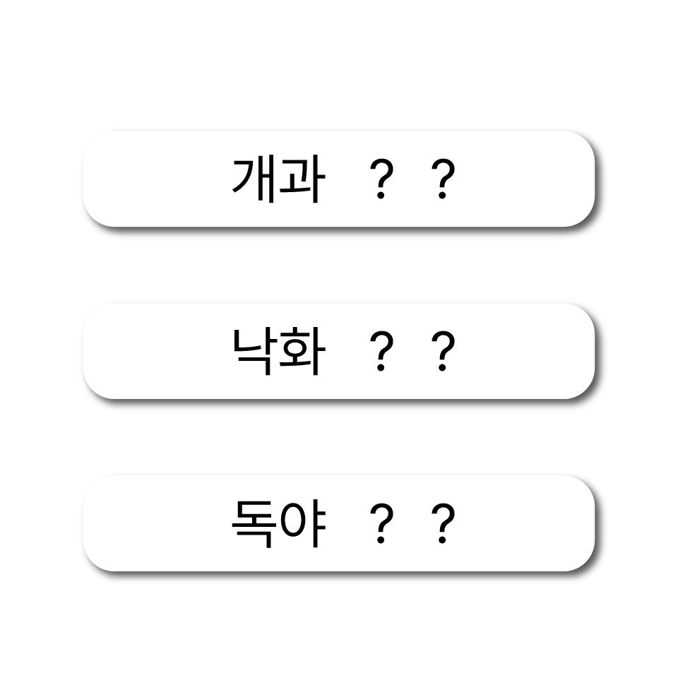 Photo by 메이킹북스 on February 22, 2026. May be an image of pie and text that says '개과 개과?? ?? 낙화?? 낙화 독야 독야??'.