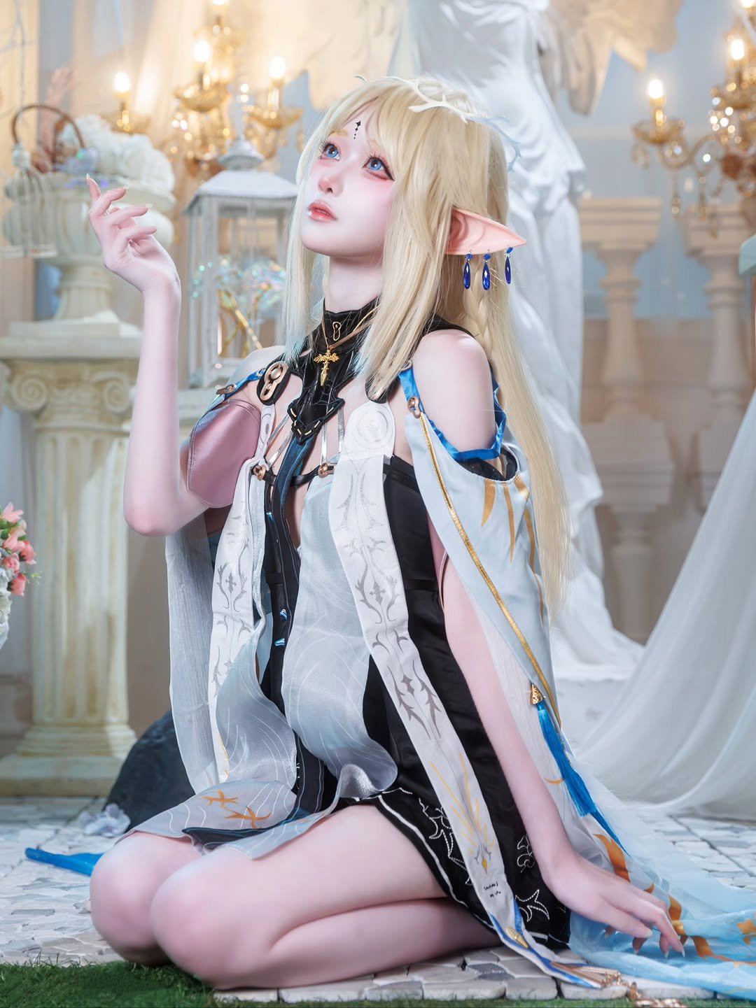 Photo shared by MAYONEZE 마요네즈 on January 29, 2026 tagging @d0pdop2. May be an anime-style image of costume, dress and text.