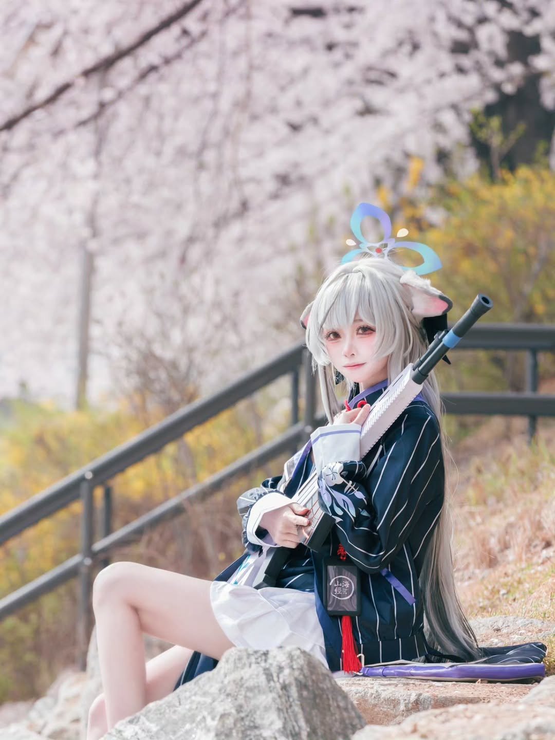 Photo shared by MAYONEZE 마요네즈 on April 20, 2026 tagging @d0pdop2, and @_mayomayoneze. May be an anime-style image of sword, costume and text.