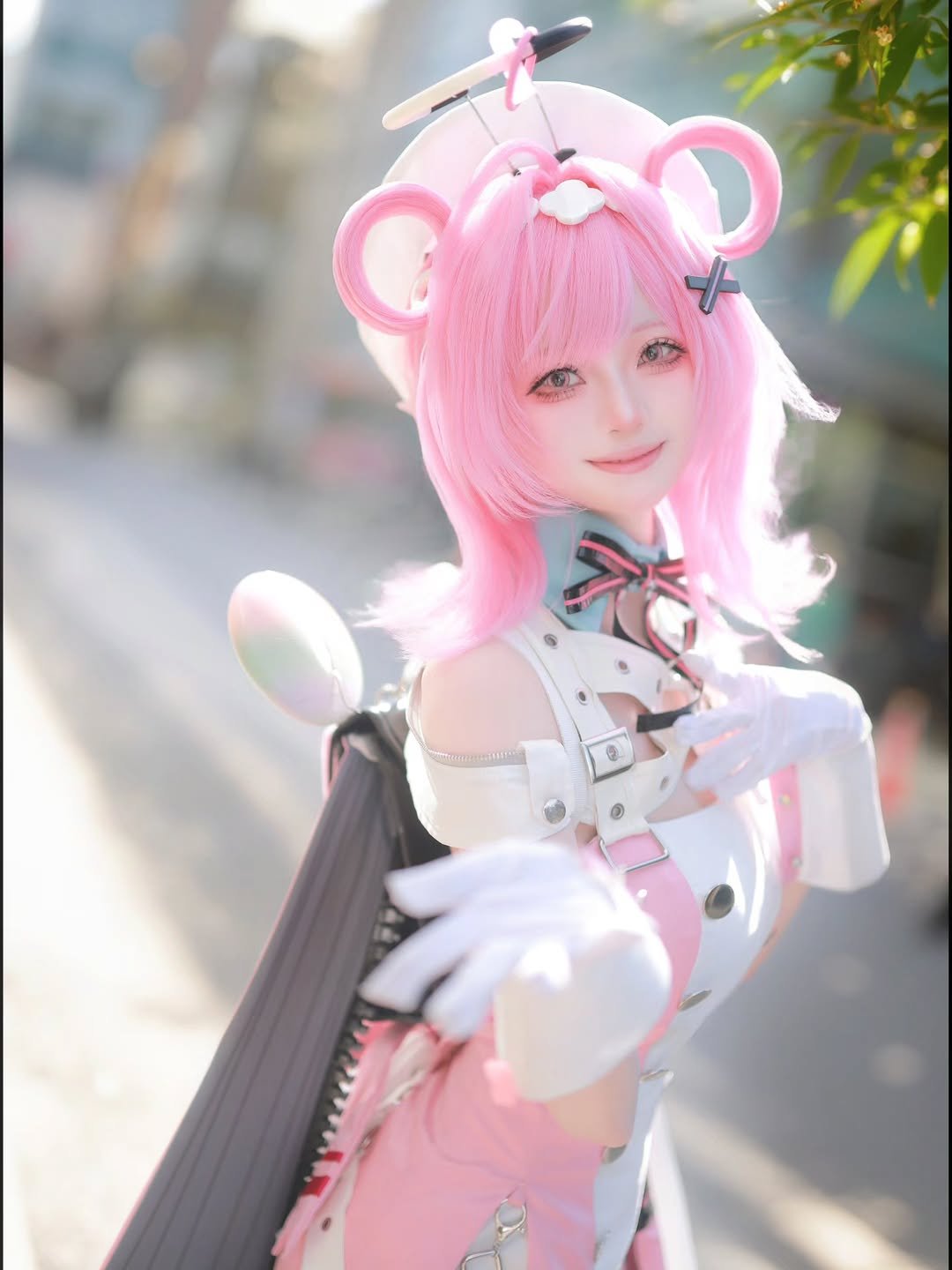 Photo shared by MAYONEZE 마요네즈 on April 27, 2026 tagging @zevgraphy, and @ntegame.official. May be an anime-style image of toy, costume and text.