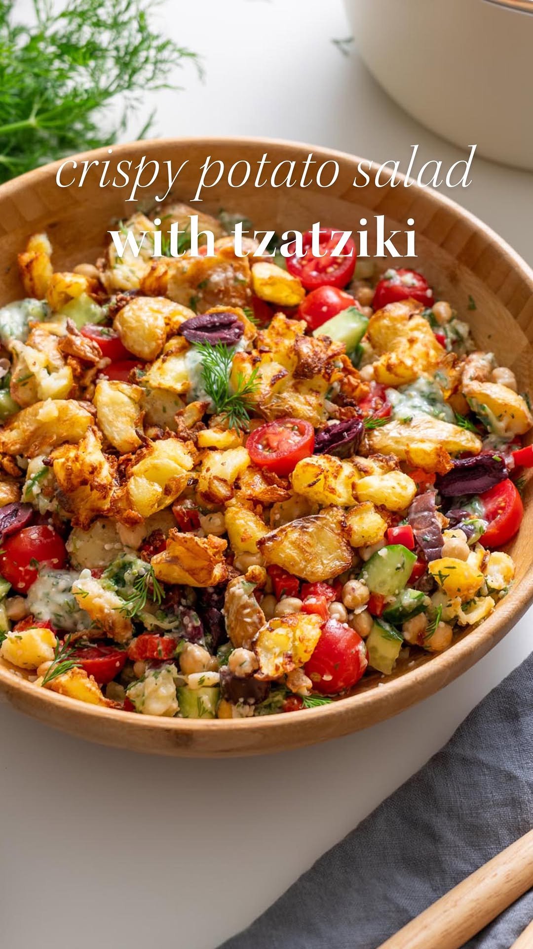 _plantbaes_ 게시물 이미지: Greek-Style Crispy Potato Salad with...
