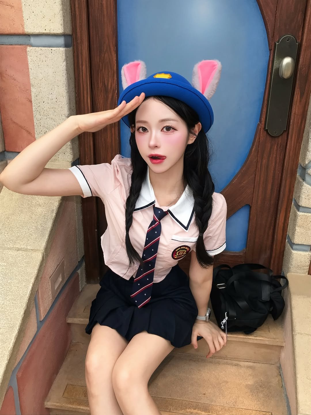 _sen0818_ 게시물 이미지: 디즈니랜드에서 교복입기 성공 ! 🐰 
⠀
⠀
#southkorea #상하이디즈니...