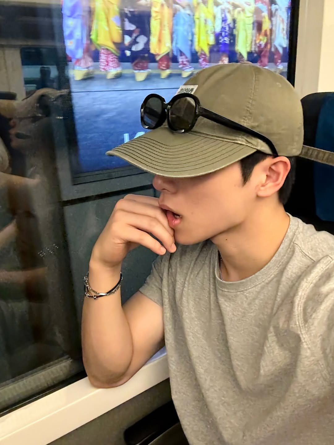 Photo by 임성연 on June 09, 2025. May be an image of one or more people, train, hat and text.