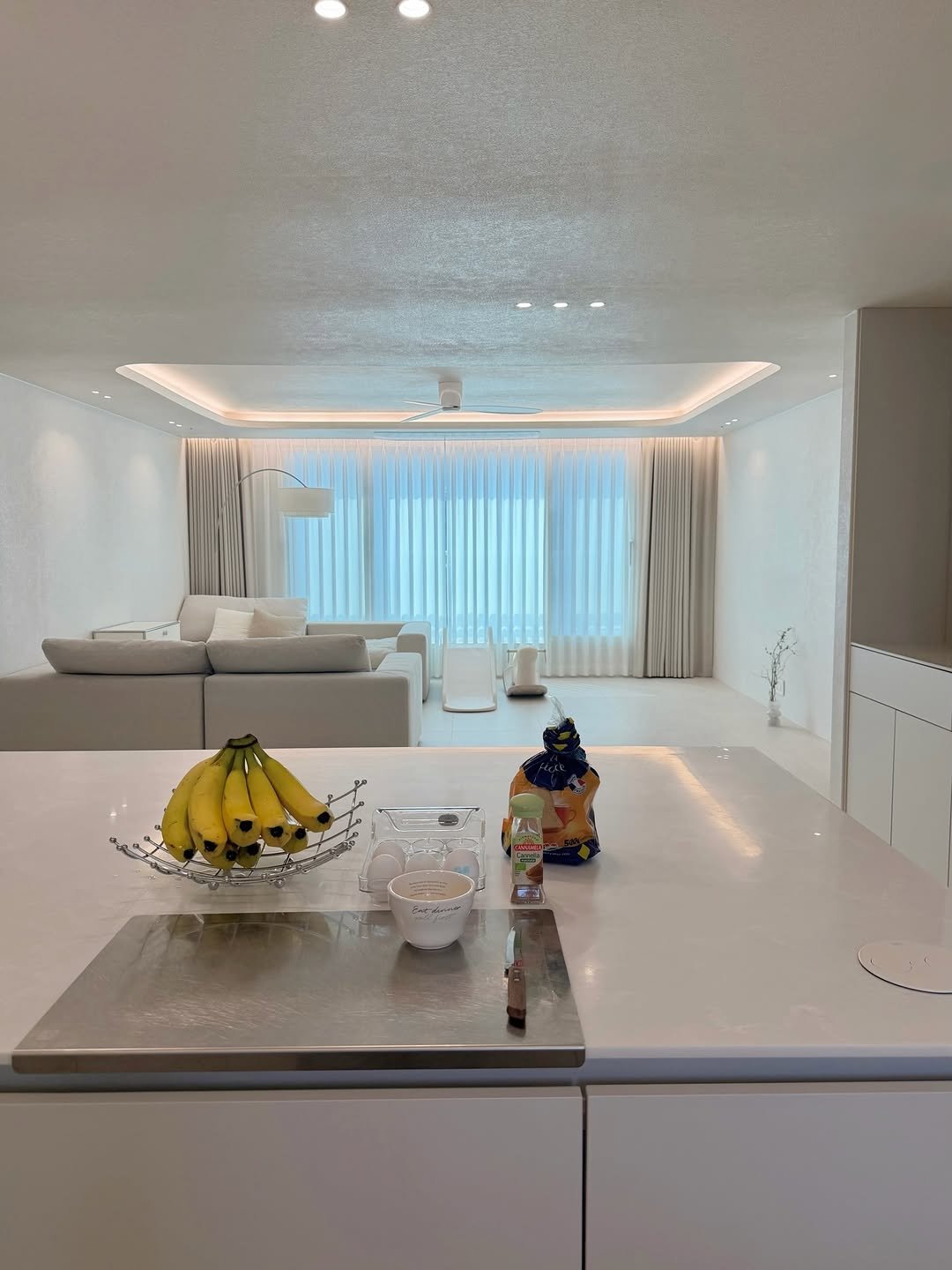 Photo by Leesom on March 27, 2026. May be an image of sink, lighting, kitchen table, indoors, kitchen and text.